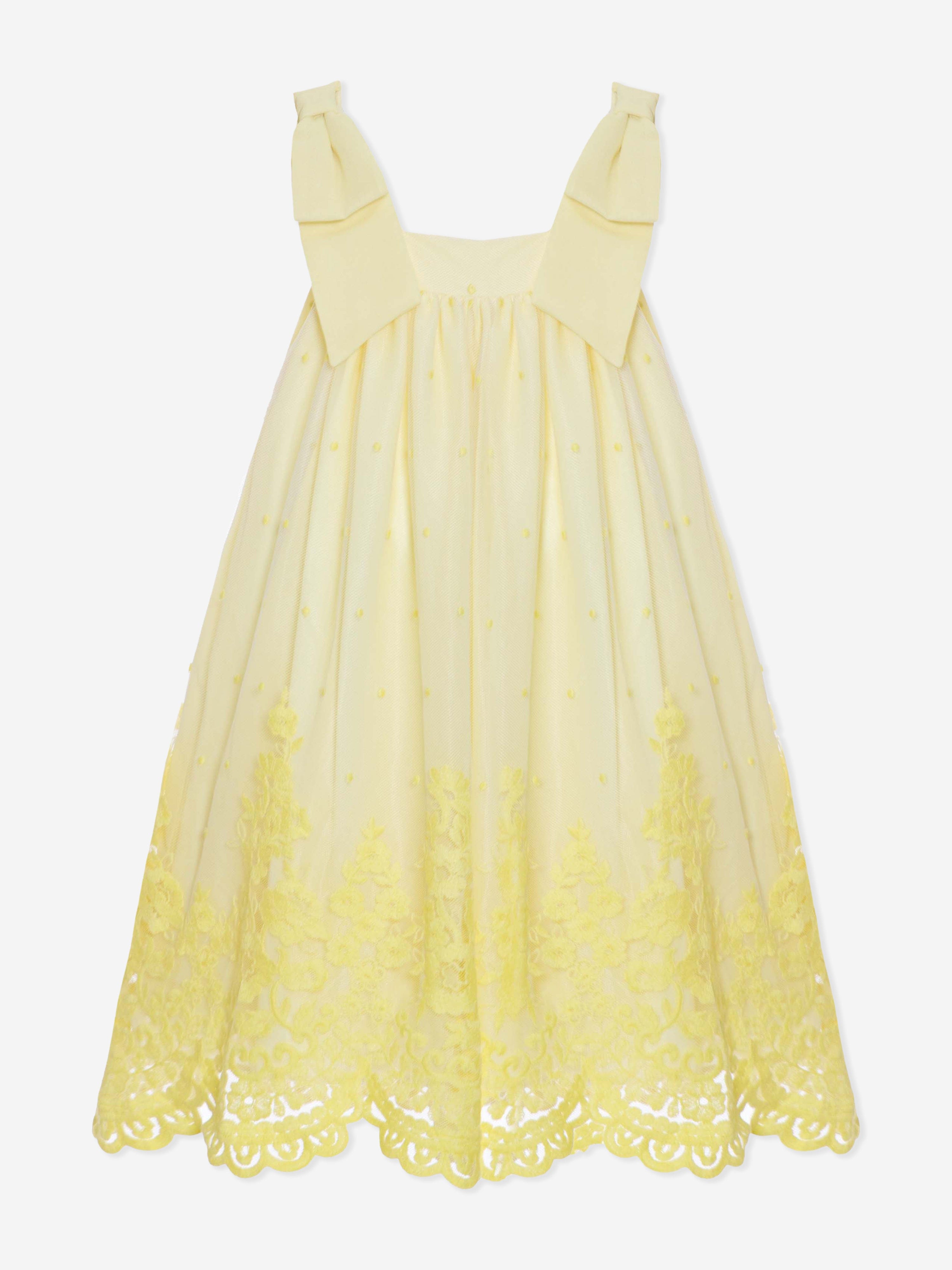 Patachou Girls Lace Trim Sleeveless Dress in Yellow Sale Recommend