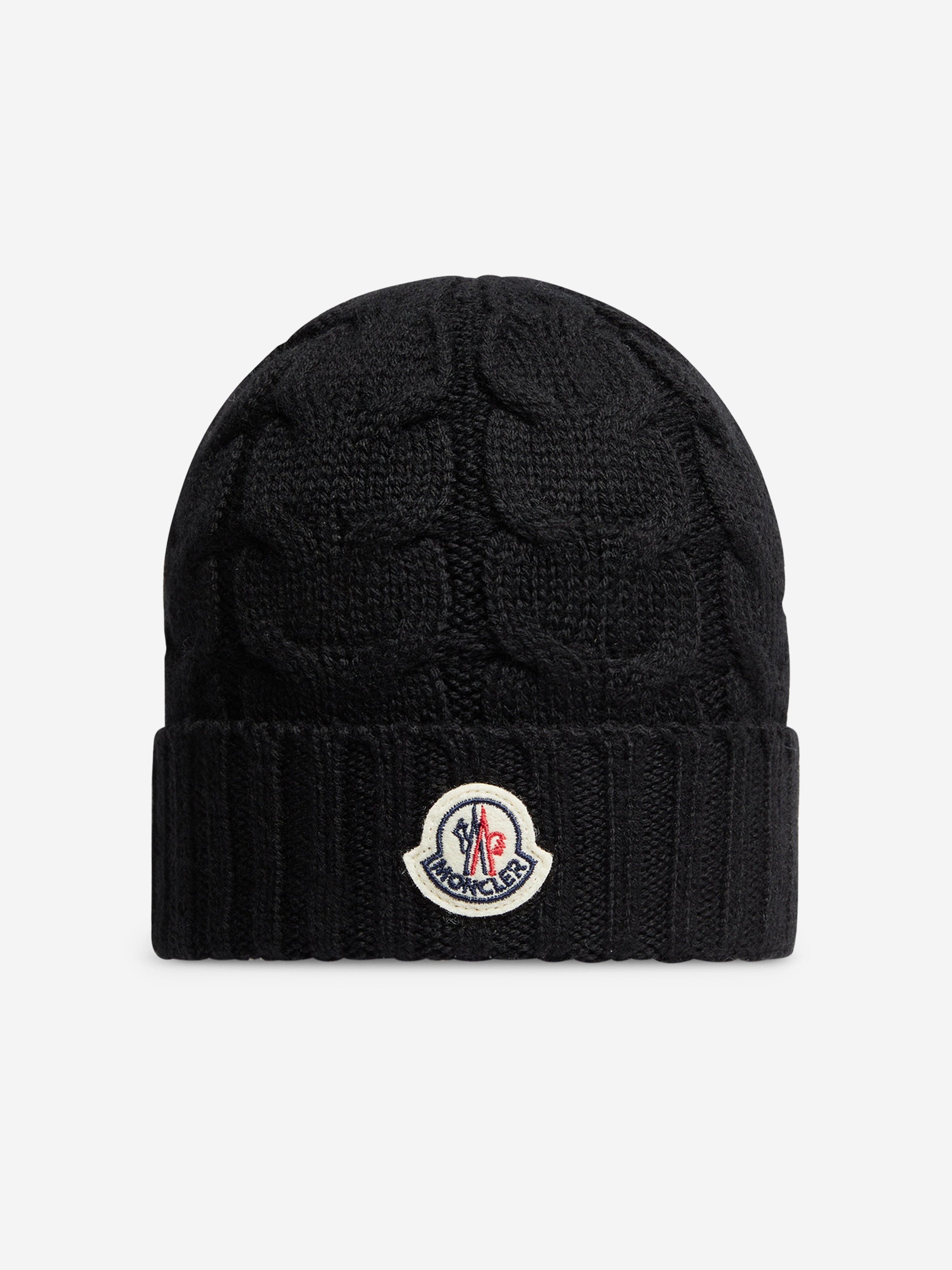 Moncler Enfant Boys Logo Beanie Hat in Black Buy Cheap Footlocker