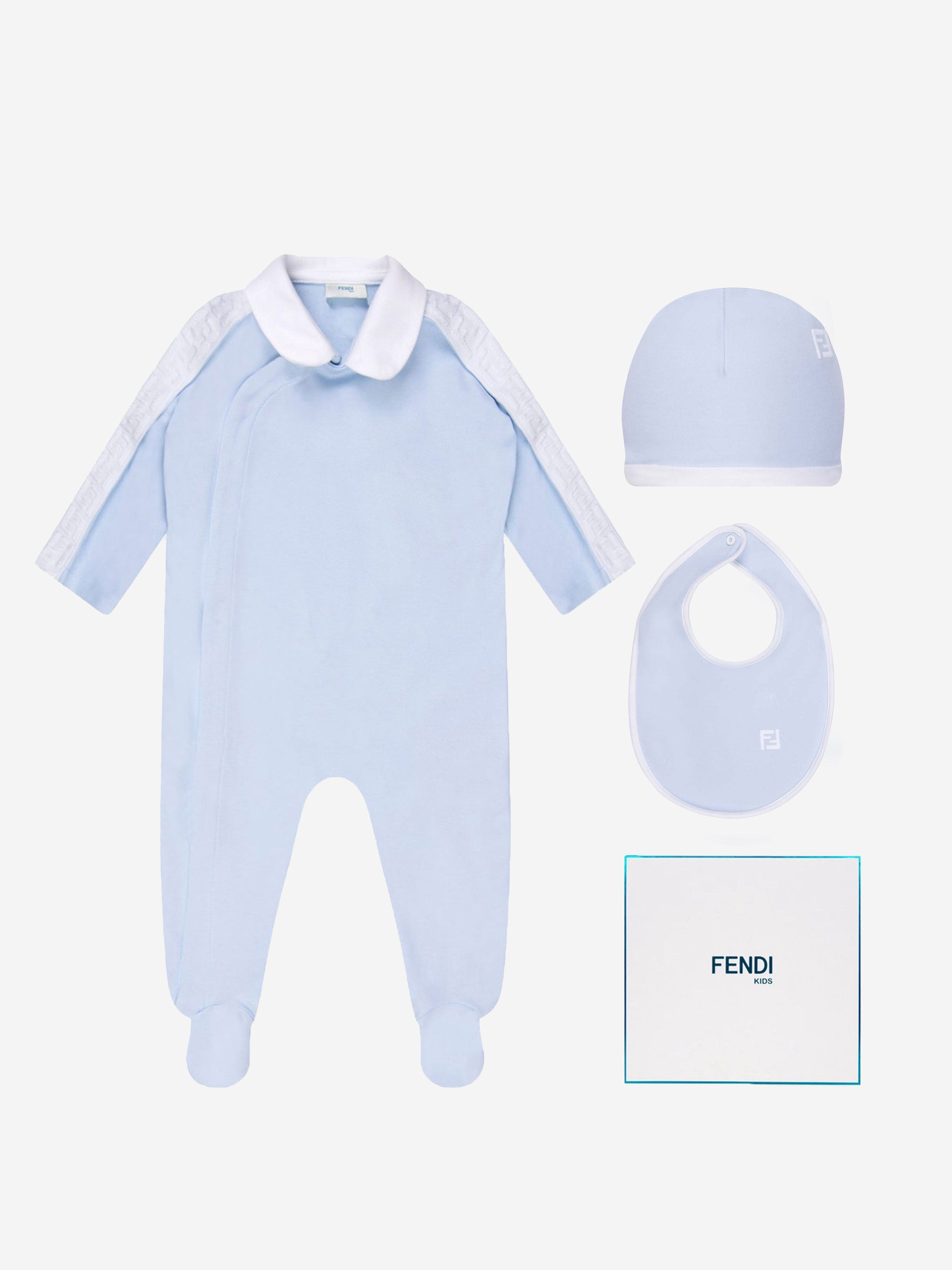 Fendi Baby Boys Babygrow Gift Set in Blue Clearance Footlocker Pictures
