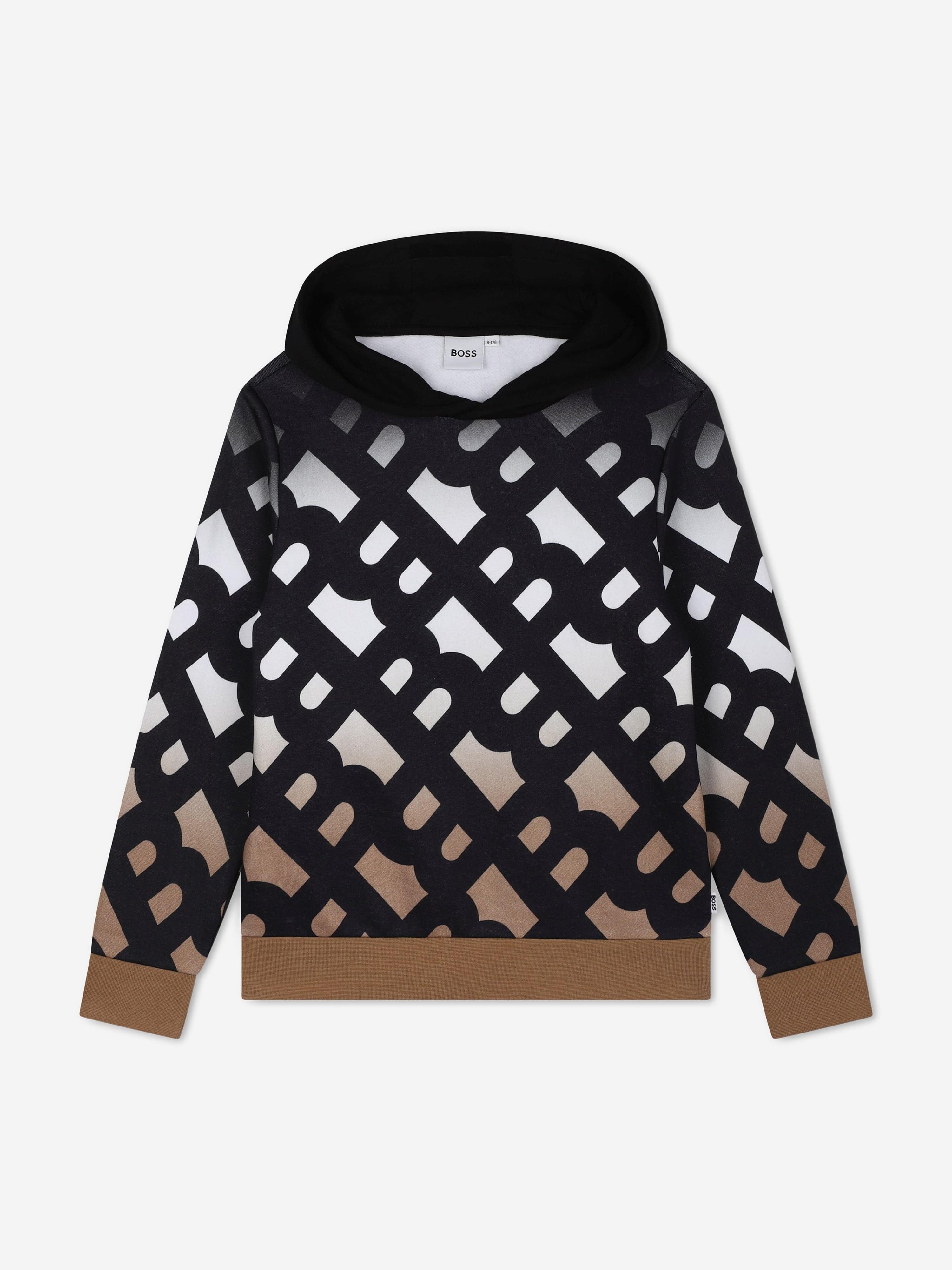 BOSS Boys Monogram Hoodie in Black Shop Offer Online