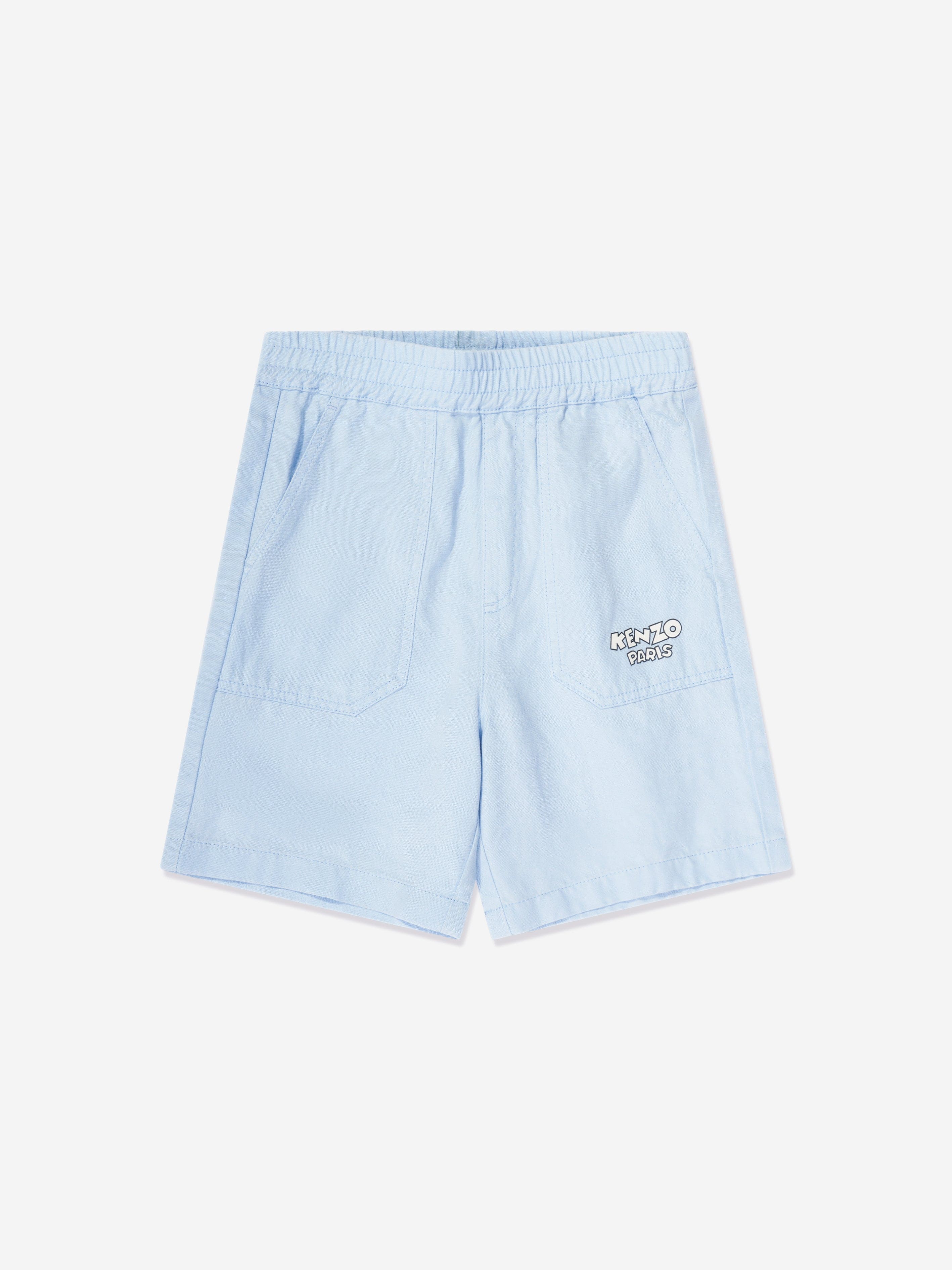 KENZO Boys Logo Bermuda Shorts in Blue Outlet Clearance