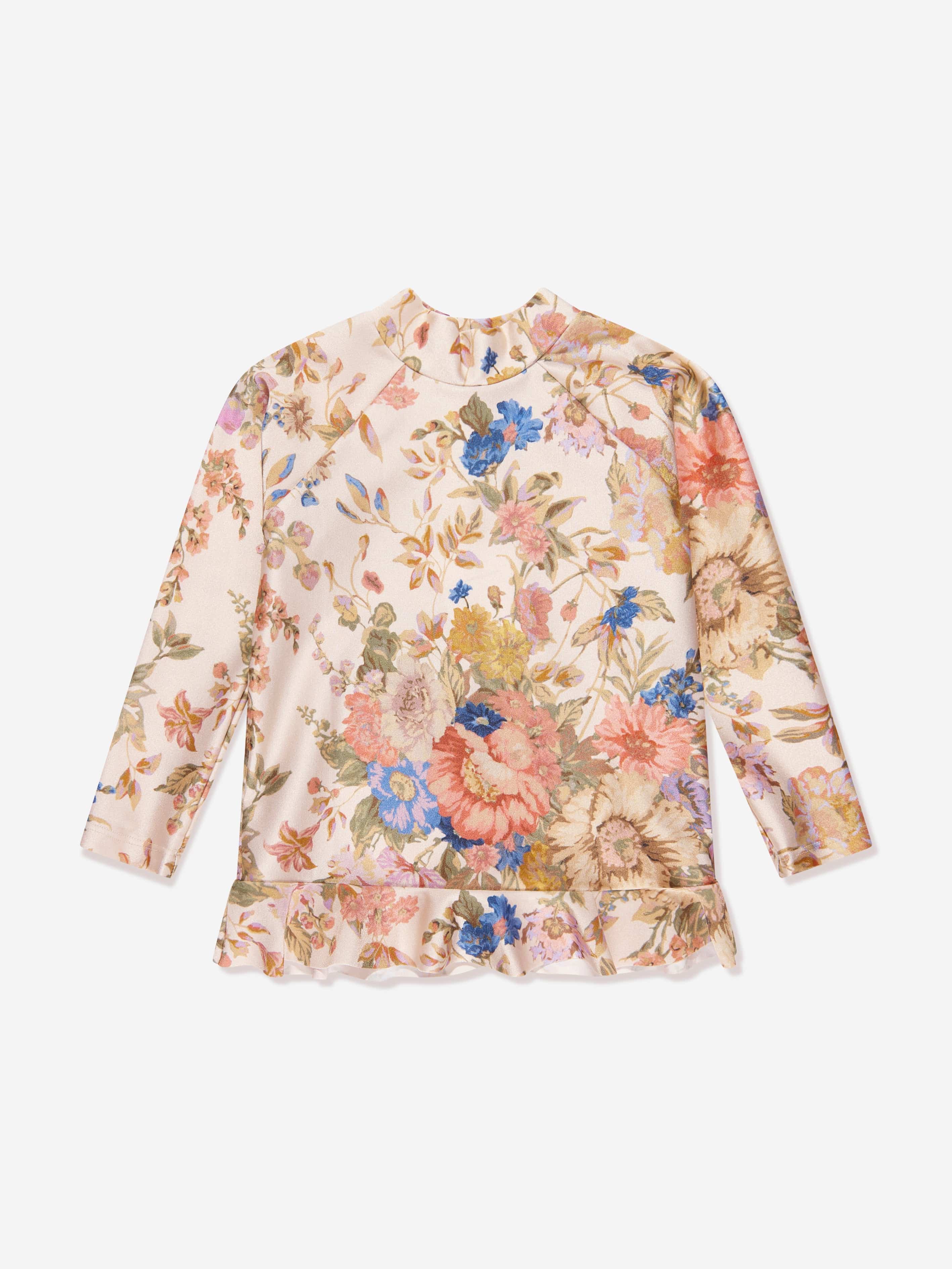 Zimmermann Girls August Frill Rash Vest in Multicolour Clearance Purchase