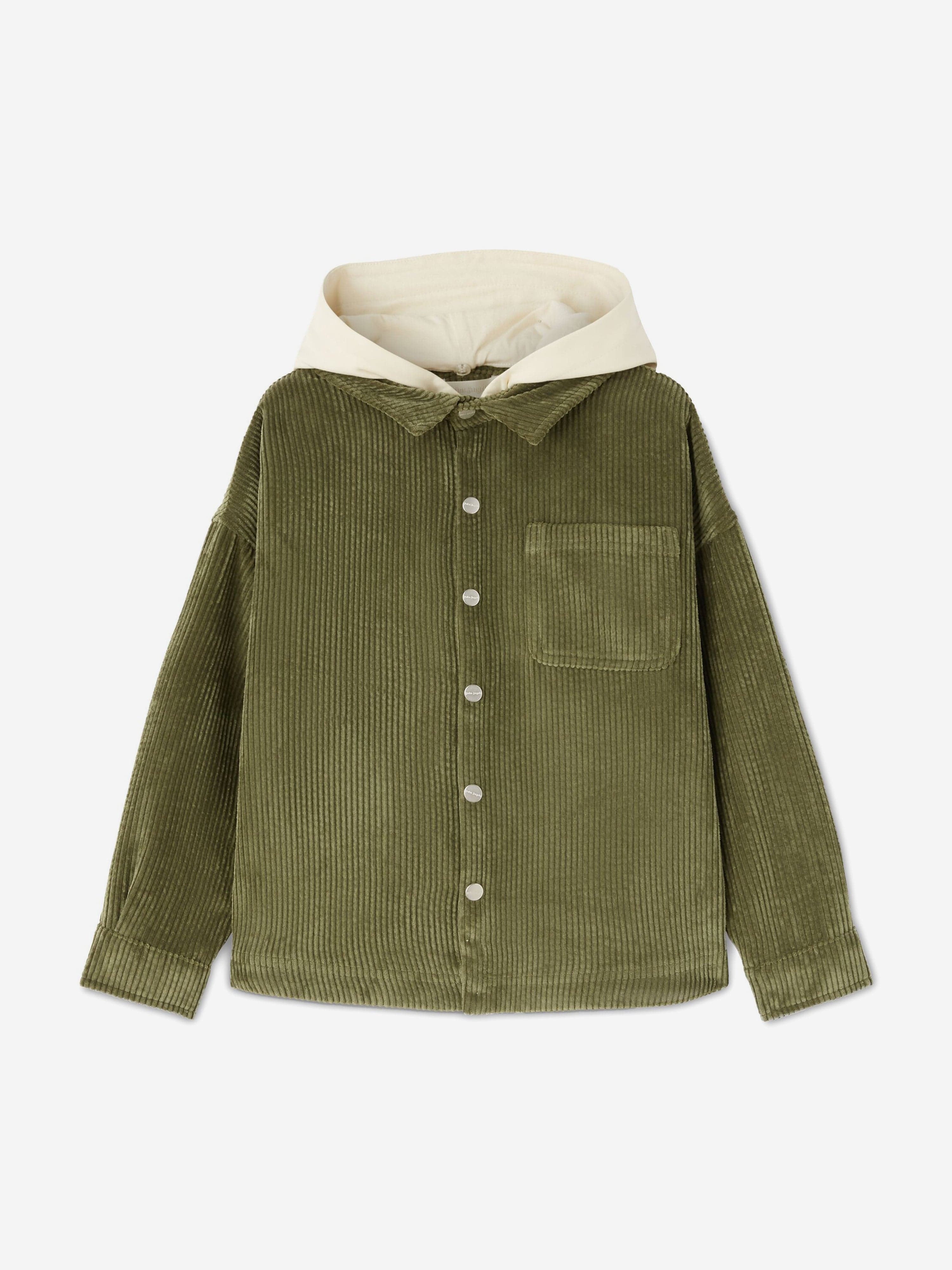 Palm Angels Boys Corduroy Hooded Overshirt in Green Lowest Pice Cheap Pice