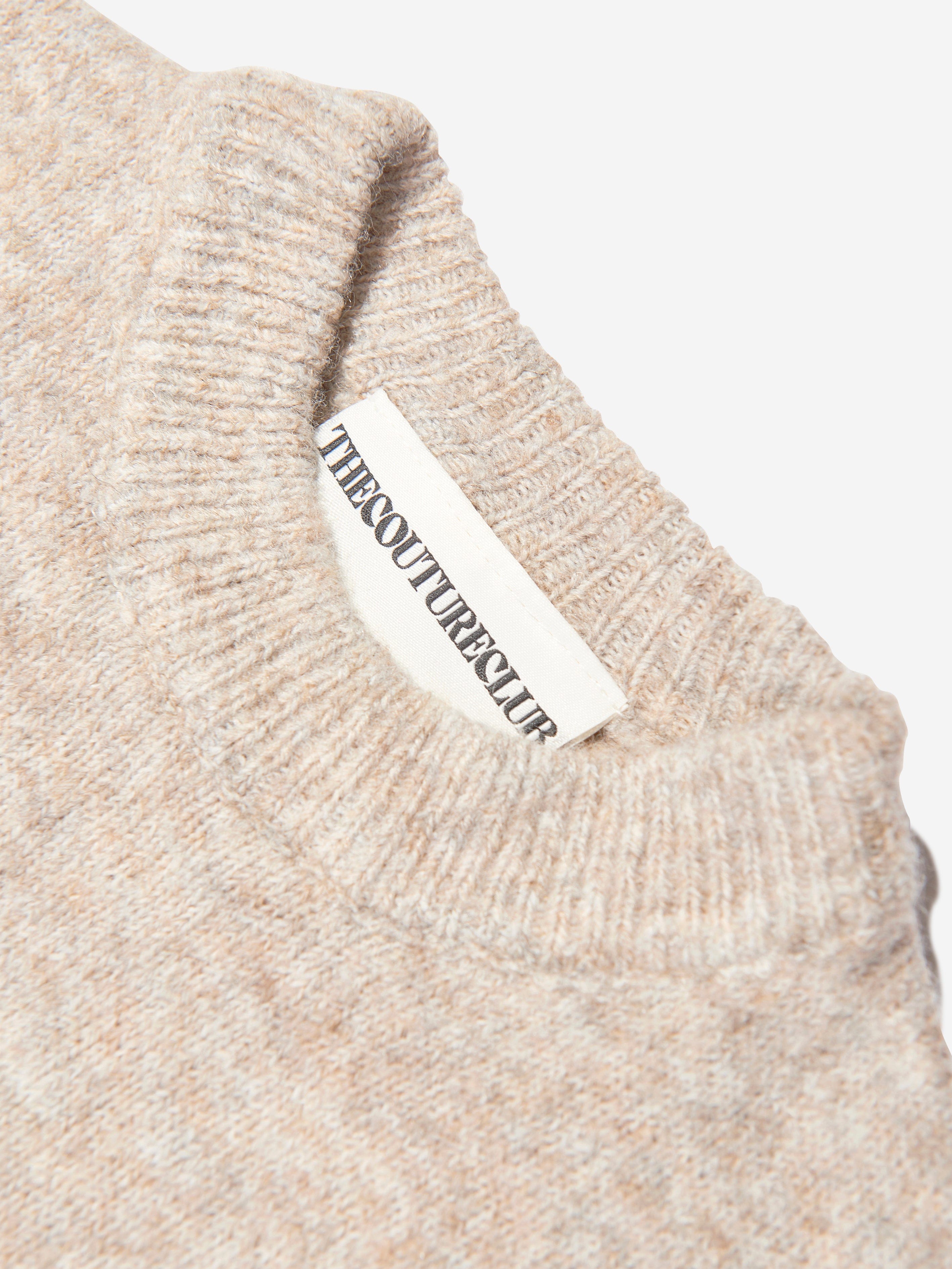 The Couture Club Kids Fluffy Knit Emblem Jumper in Beige Factory Outlet