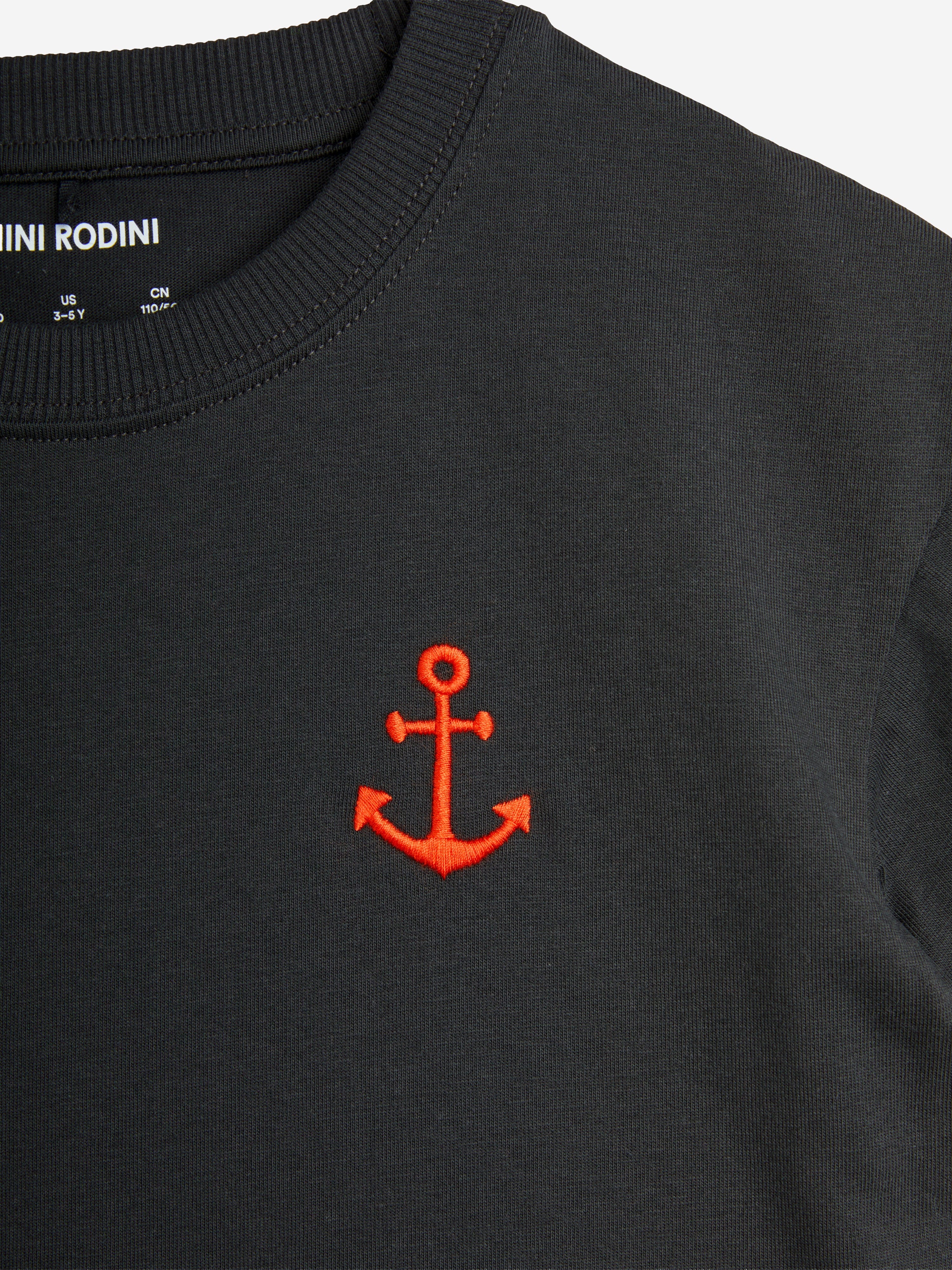 Mini Rodini Kids Anchor T-Shirt in Black Free Shipping Looking For