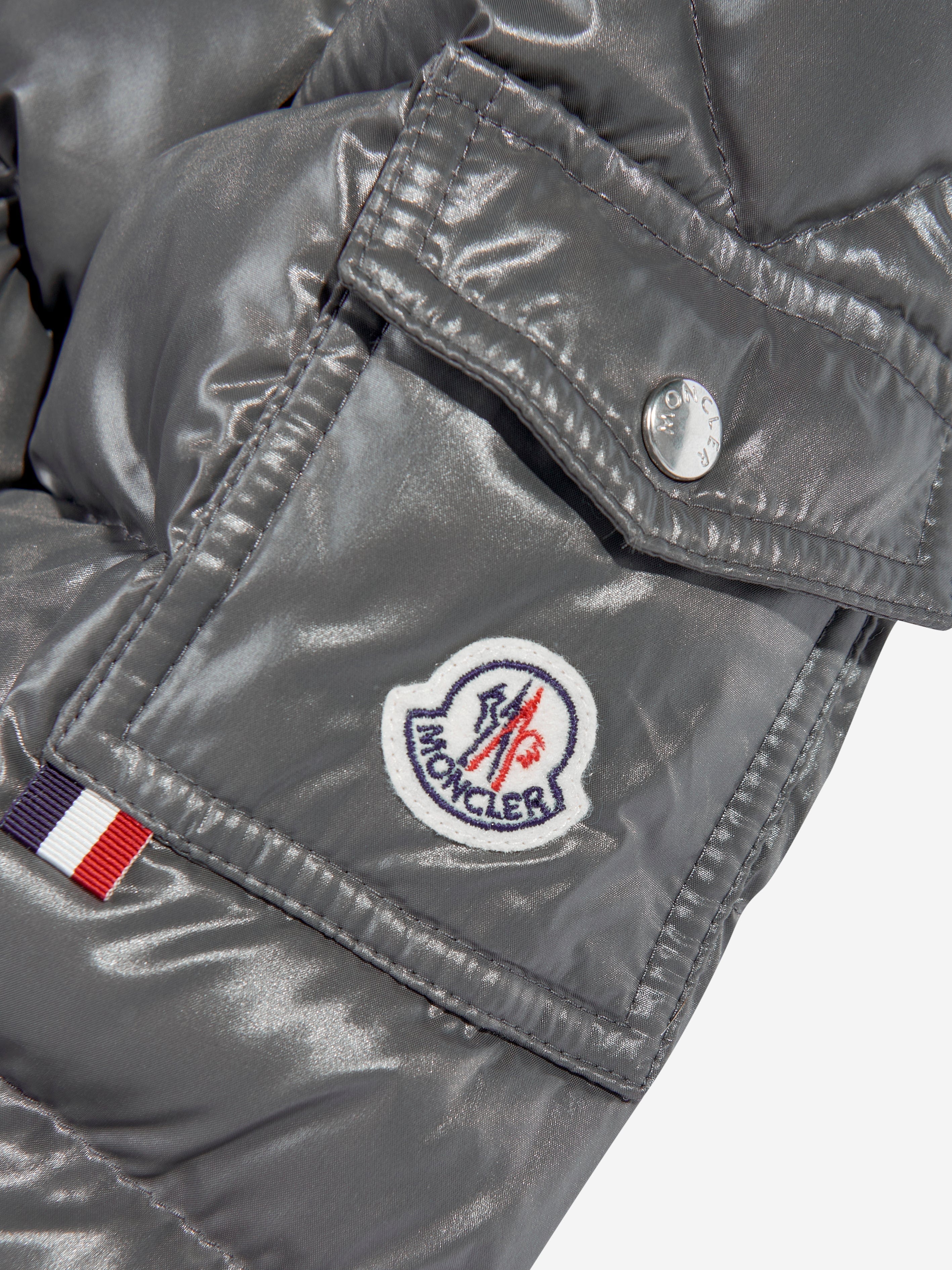 Moncler Enfant Boys Down Padded Manaem Jacket in Grey Cheap Big Sale