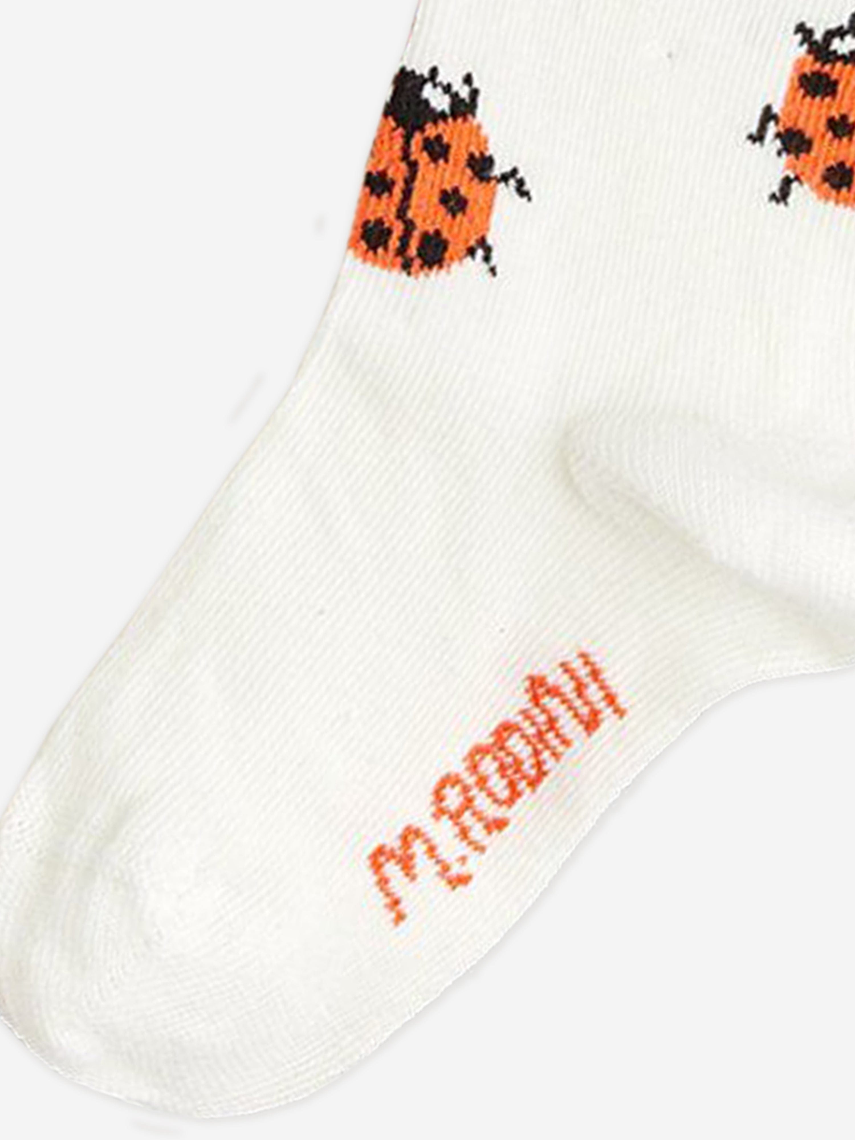Girls Ladybugs Knee-High Socks in White Cheap Low Shipping