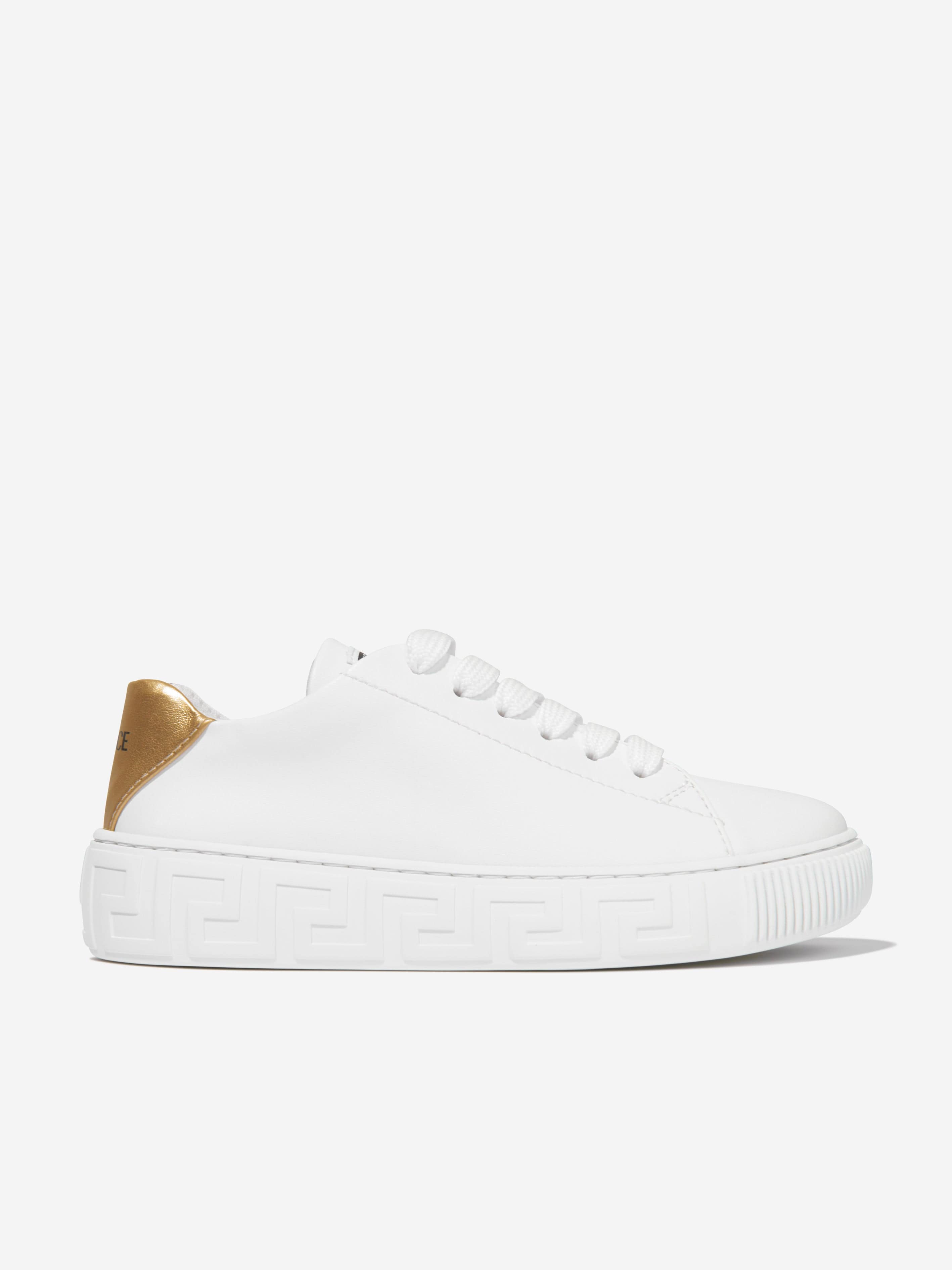 Versace Kids Greca Logo Trainers in White Sale Footlocker