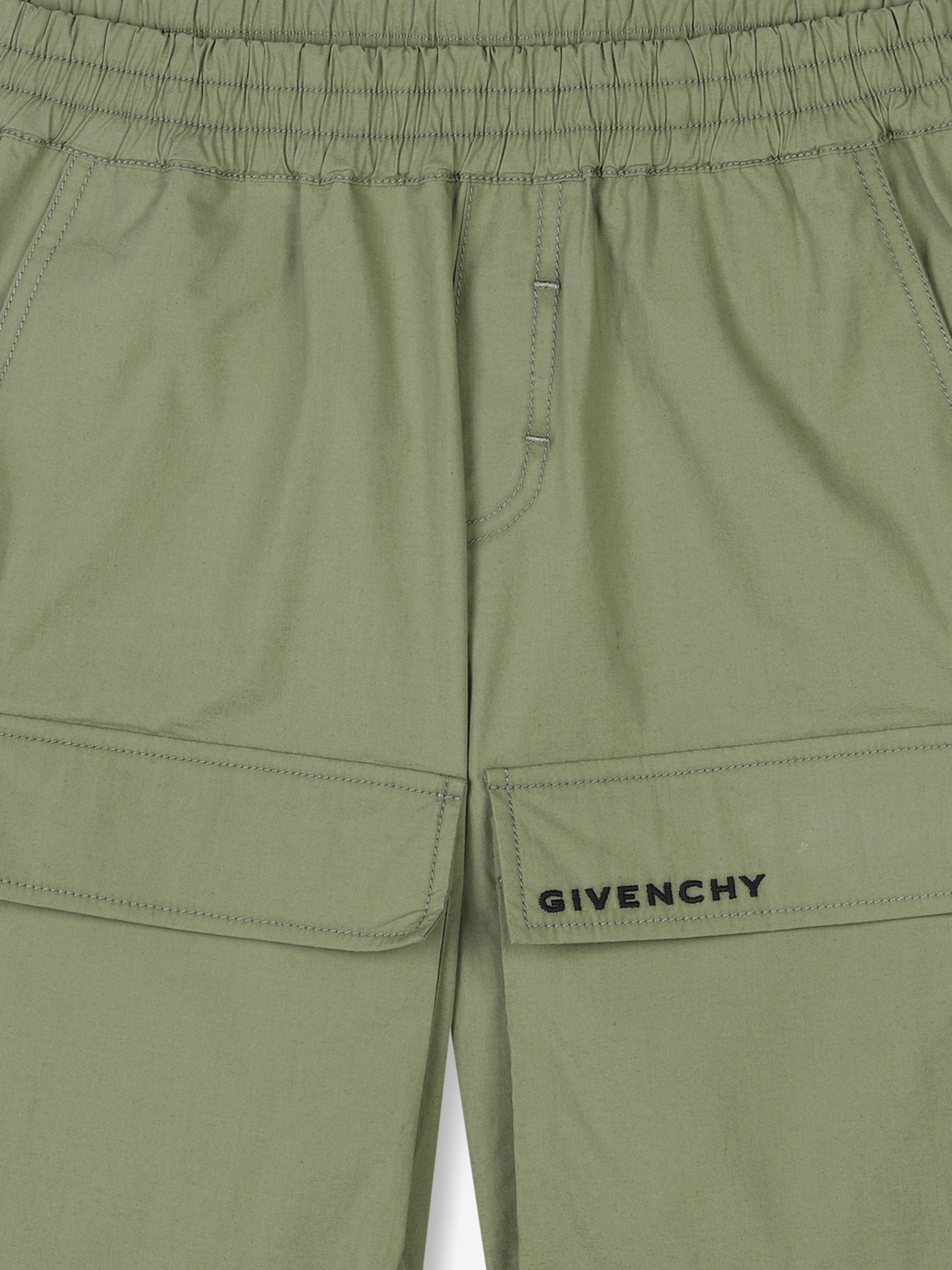 Boys Pocket Flap Bermuda Shorts in Green Online Sale