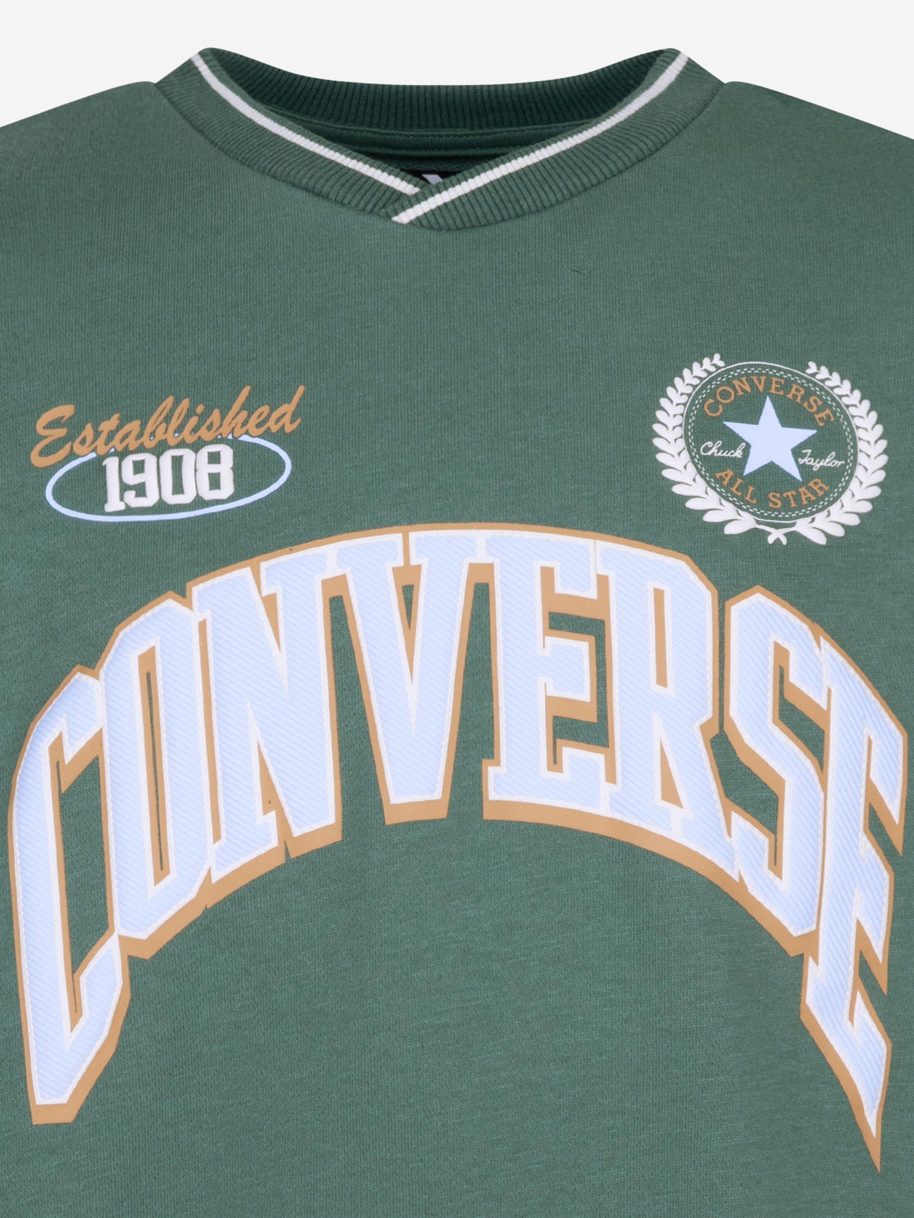 Converse Boys Retro Crewneck Sweatshirt in Green Comfortable