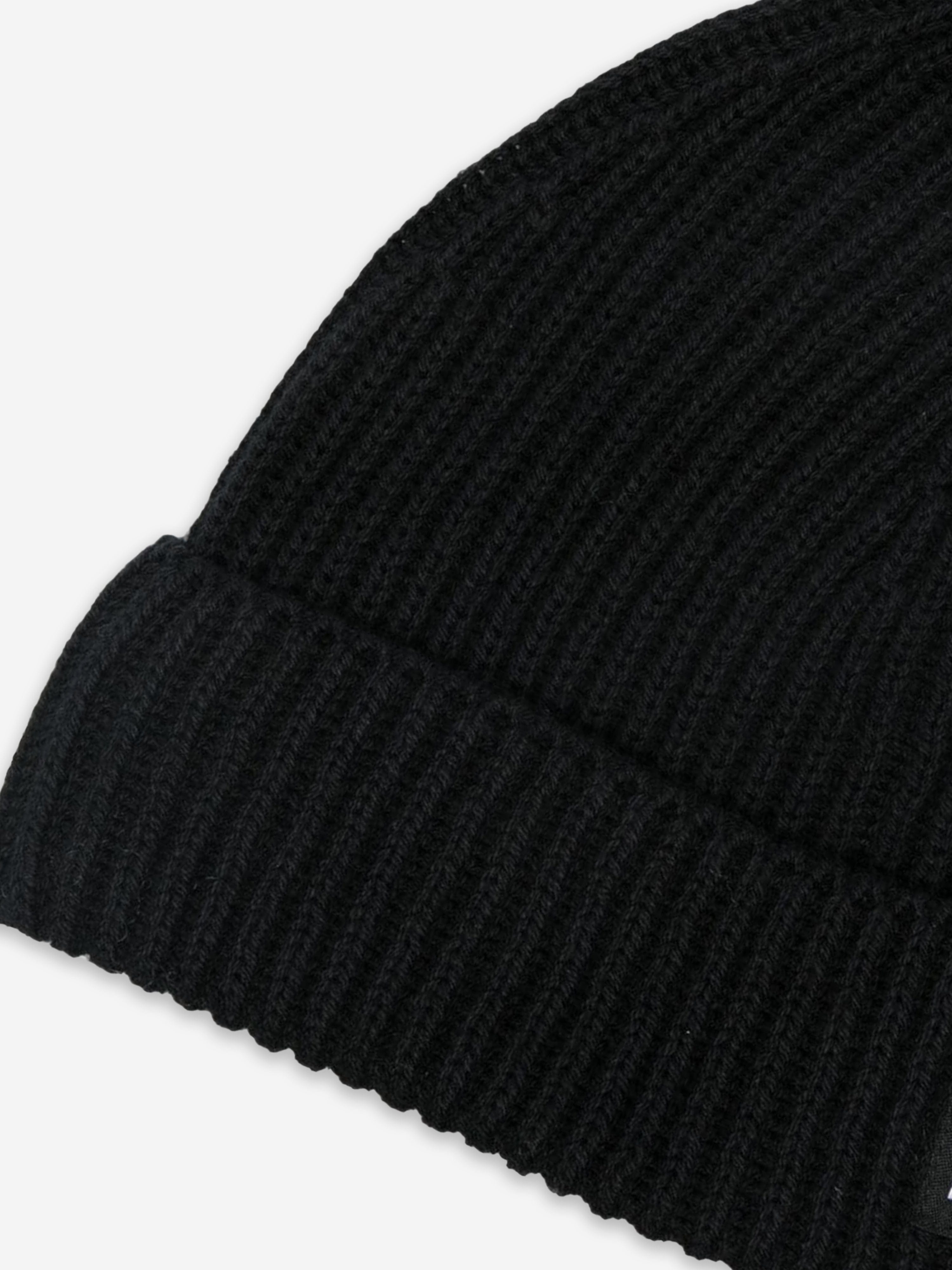 Moschino Kids Knitted Logo Beanie Hat in Black Wide Range Of Online