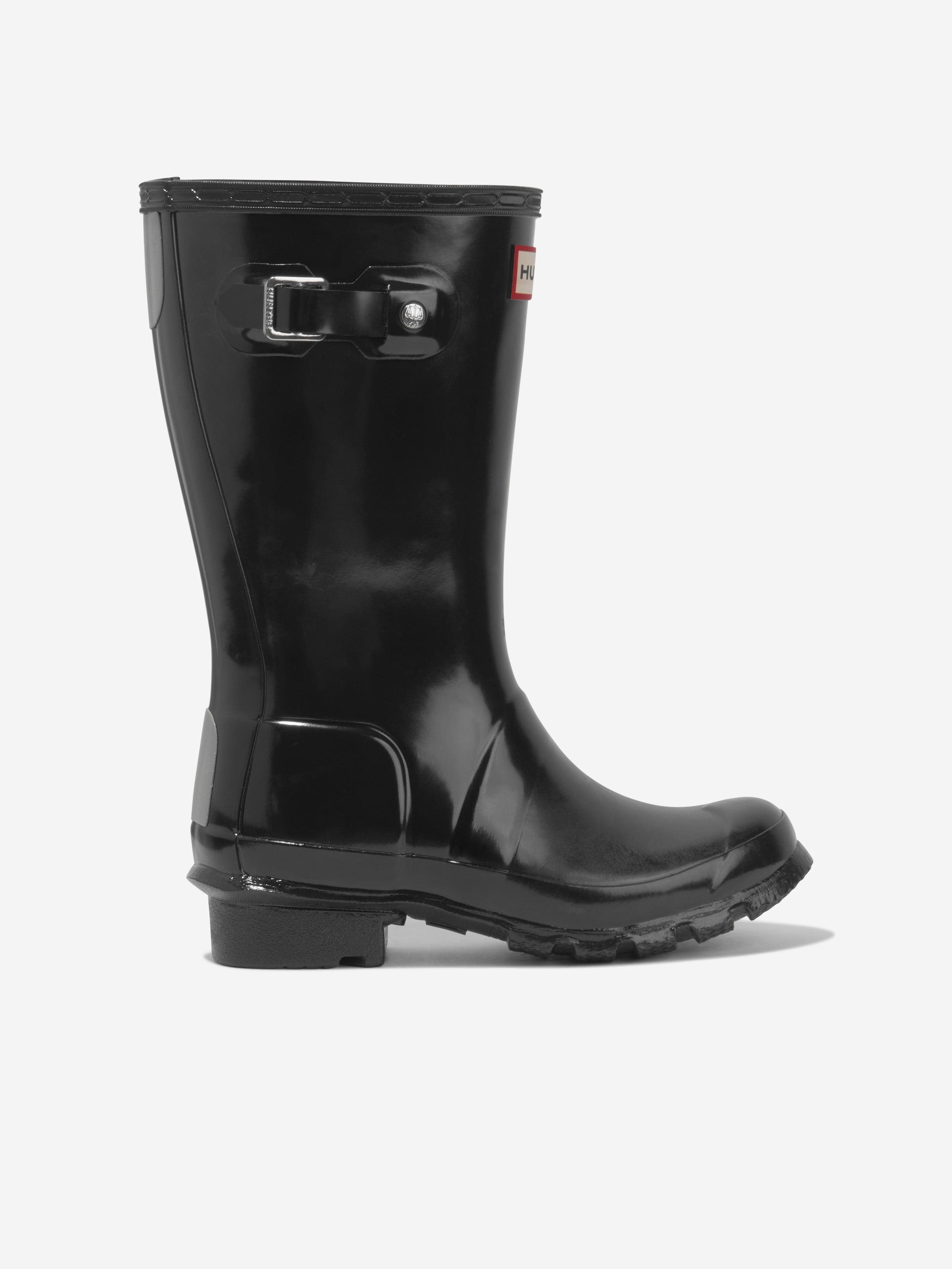 Hunter Kids Original Gloss Wellington Boots in Black Fast Delivery Sale Online