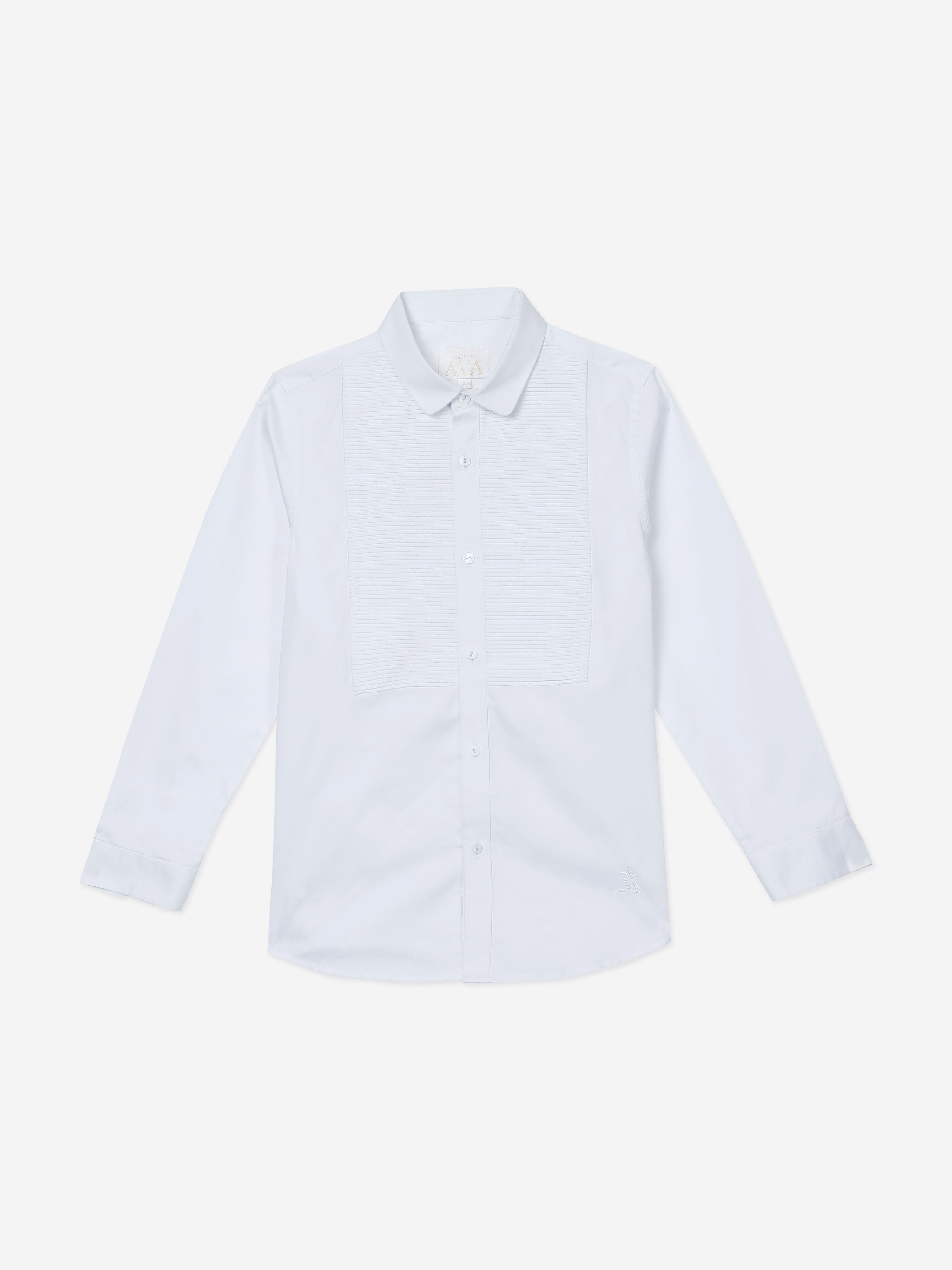 Maison Ava Boys Noel Shirt in White Clearance 2025 Unisex