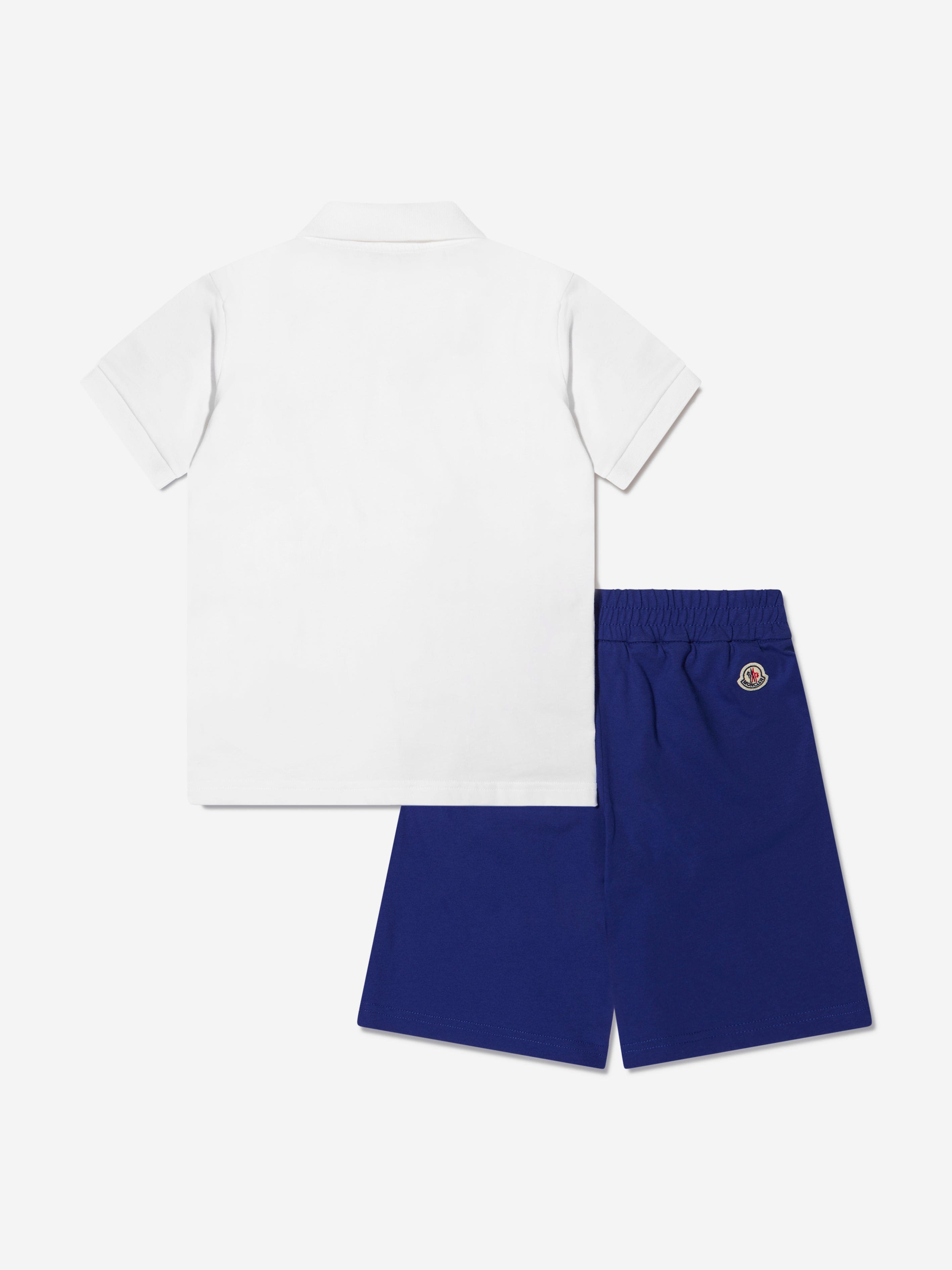 Moncler Enfant Boys Polo Shirt And Shorts Set in White With Paypal Free Shipping