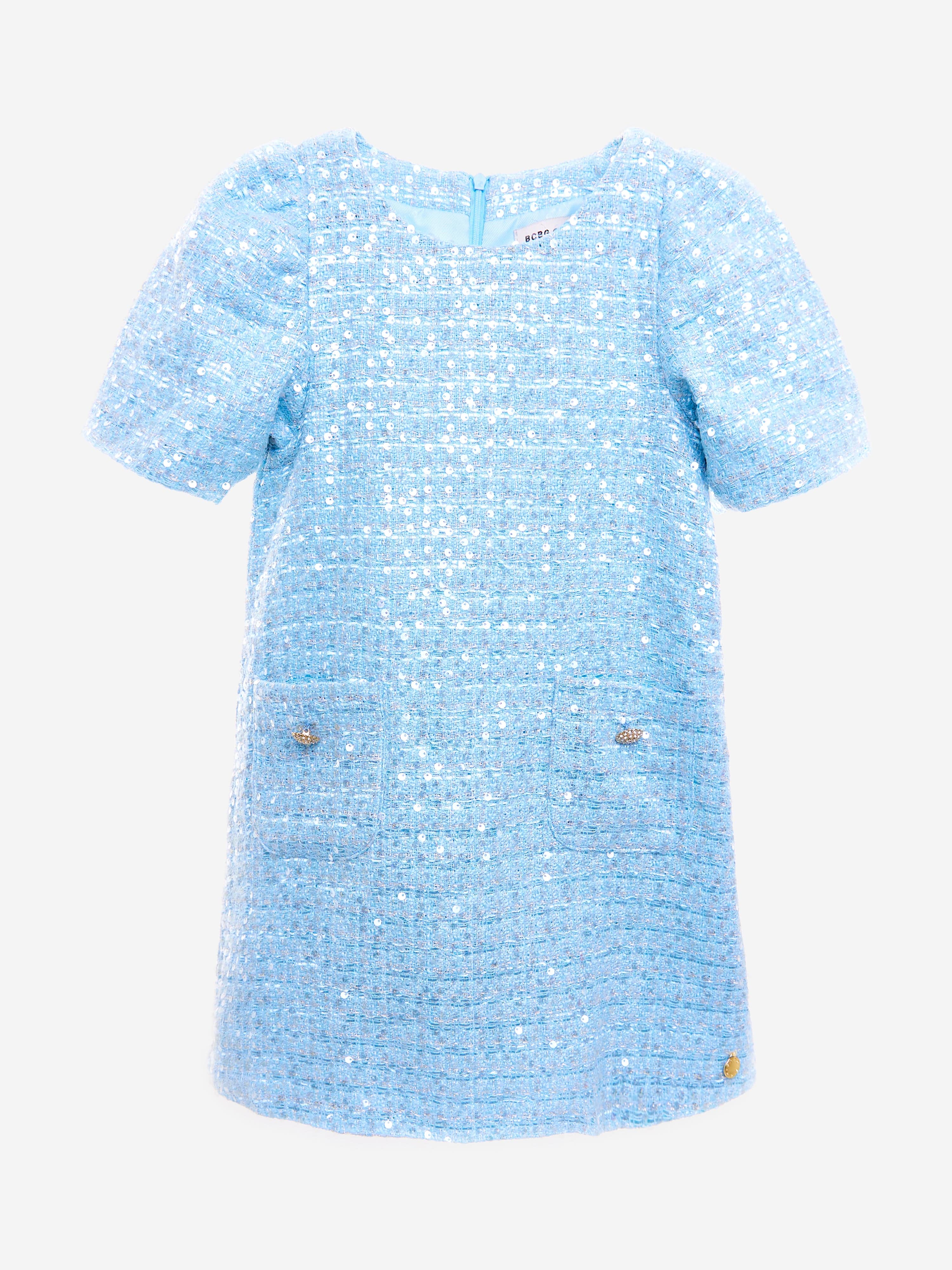 BCBG Girls Tweed Dress in Blue Cheap Online Store Manchester