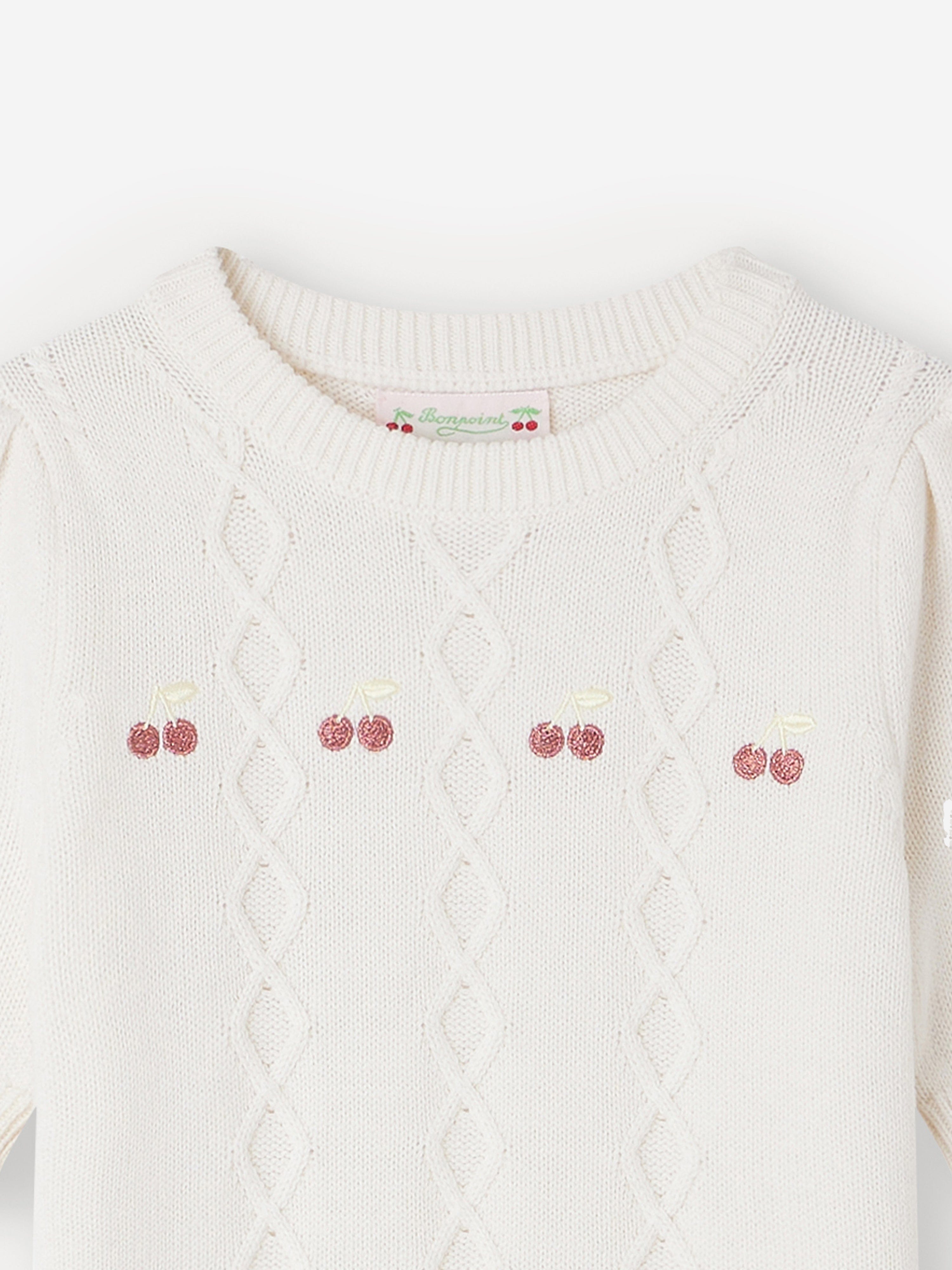 Bonpoint Girls Alphonza Jumper in White Cheap Pirce