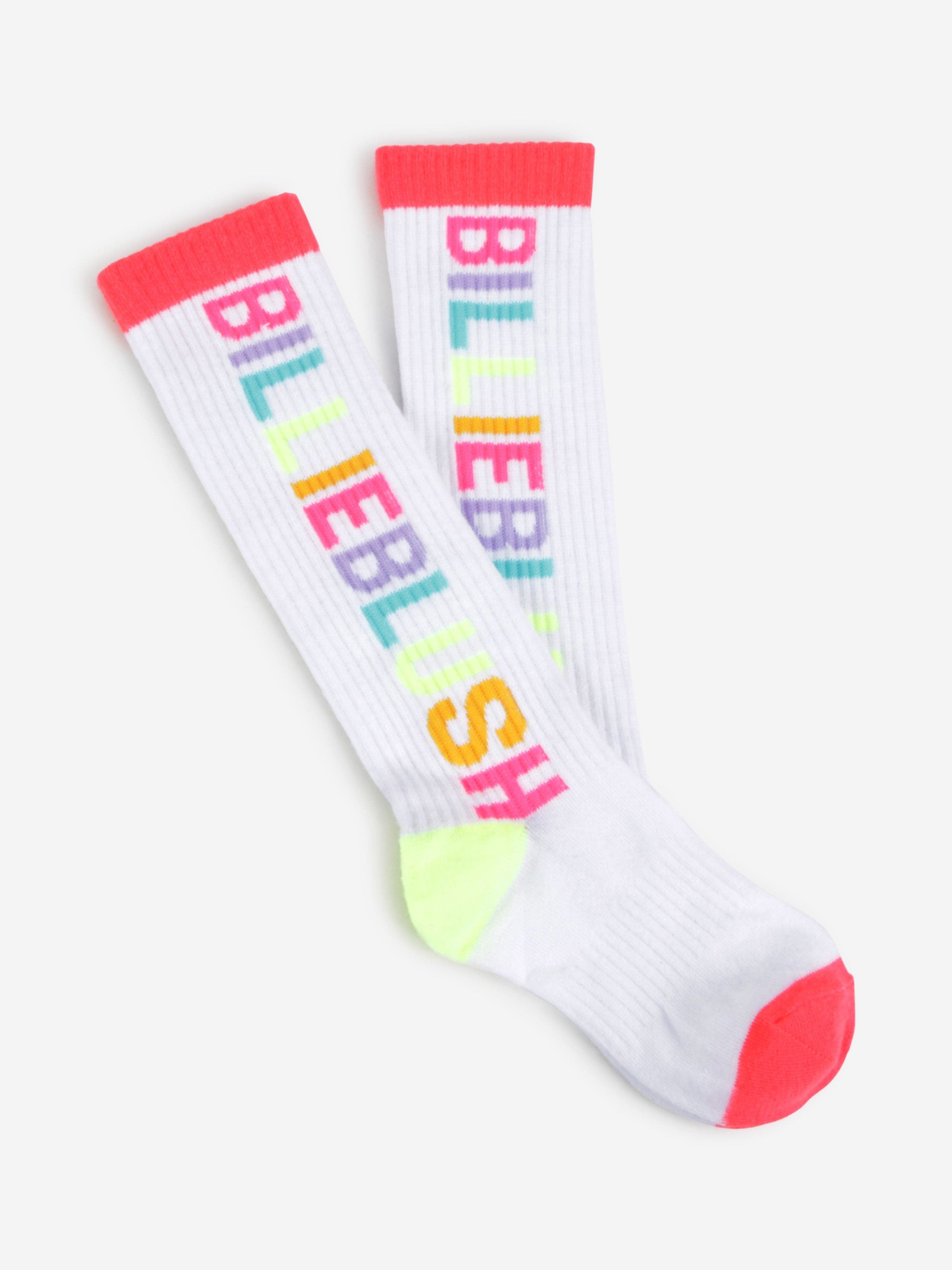 Billieblush Girls Logo High Socks in White Discount Latest
