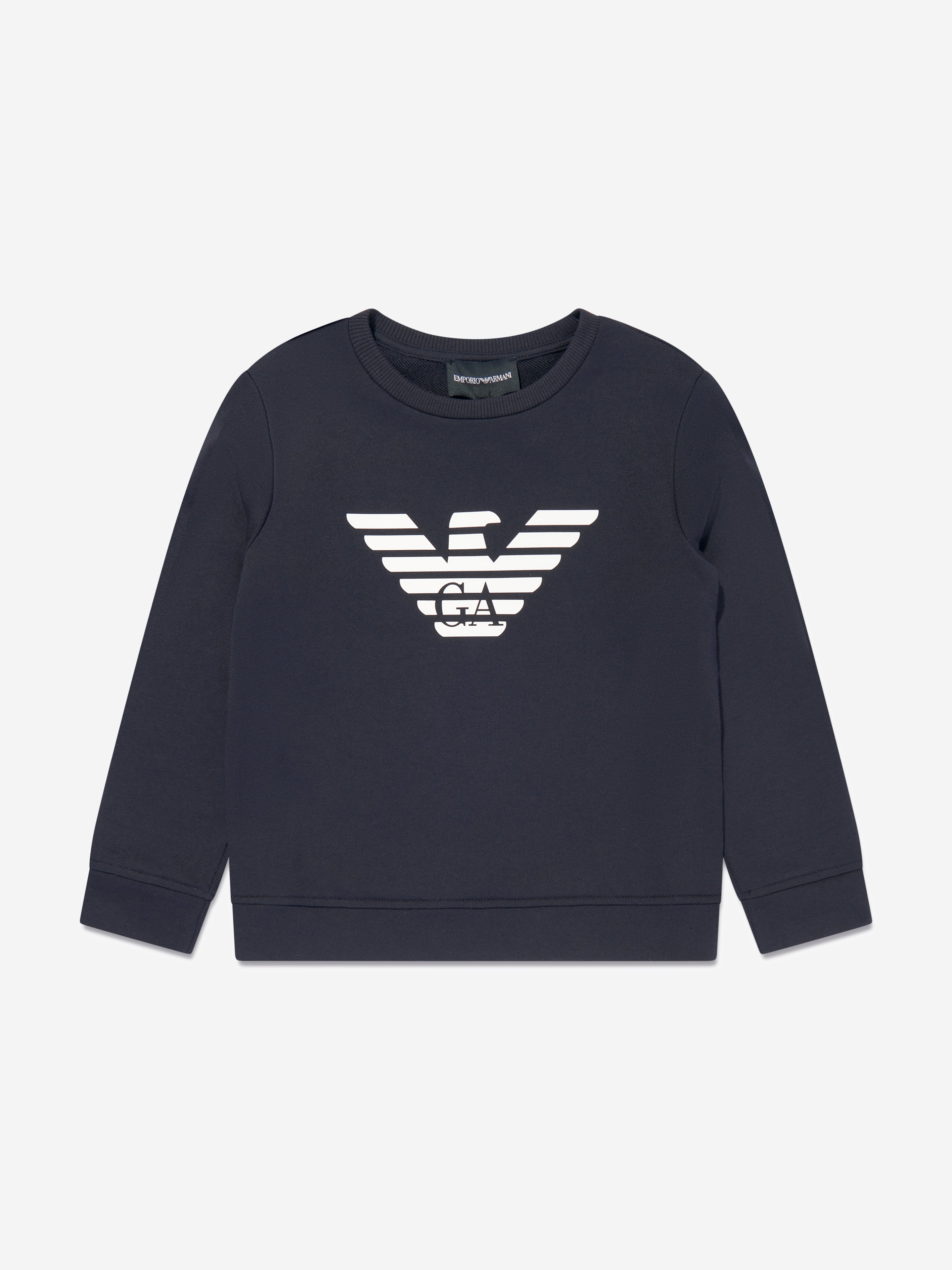 Emporio Armani Boys Logo Sweatshirt in Navy Real Online
