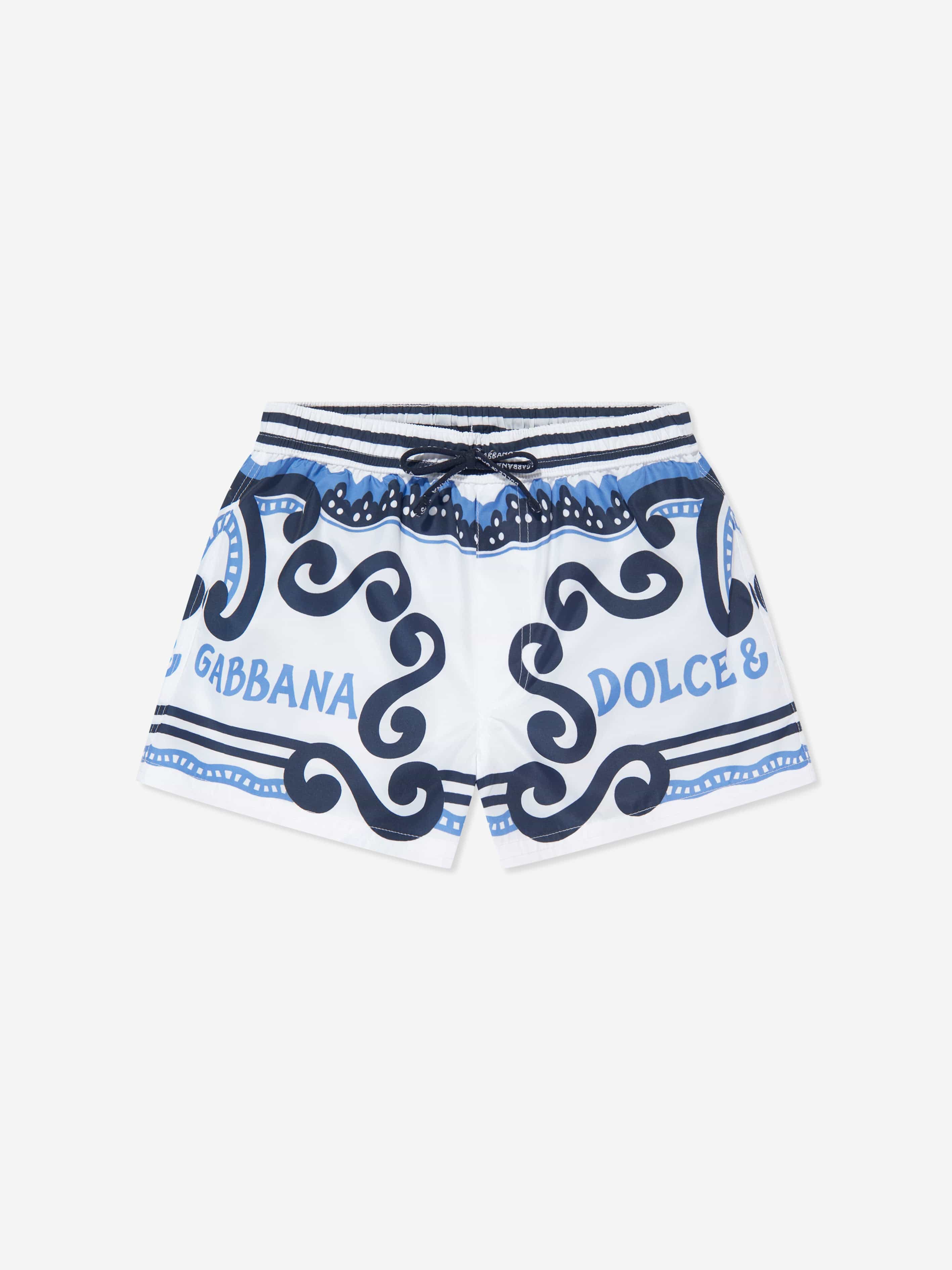 Dolce & Gabbana Boys DG Marina Swim Shorts in Multicolour In China Sale Online
