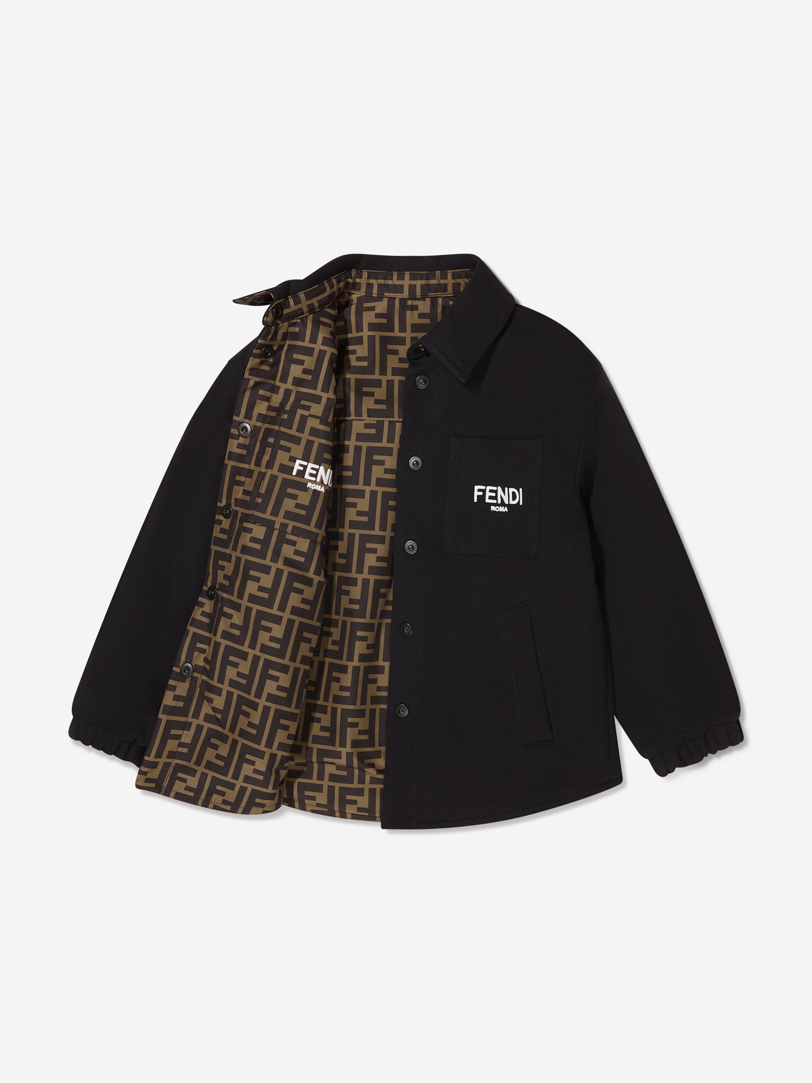 Fendi Kids Reversible Logo Shirt New Arrival