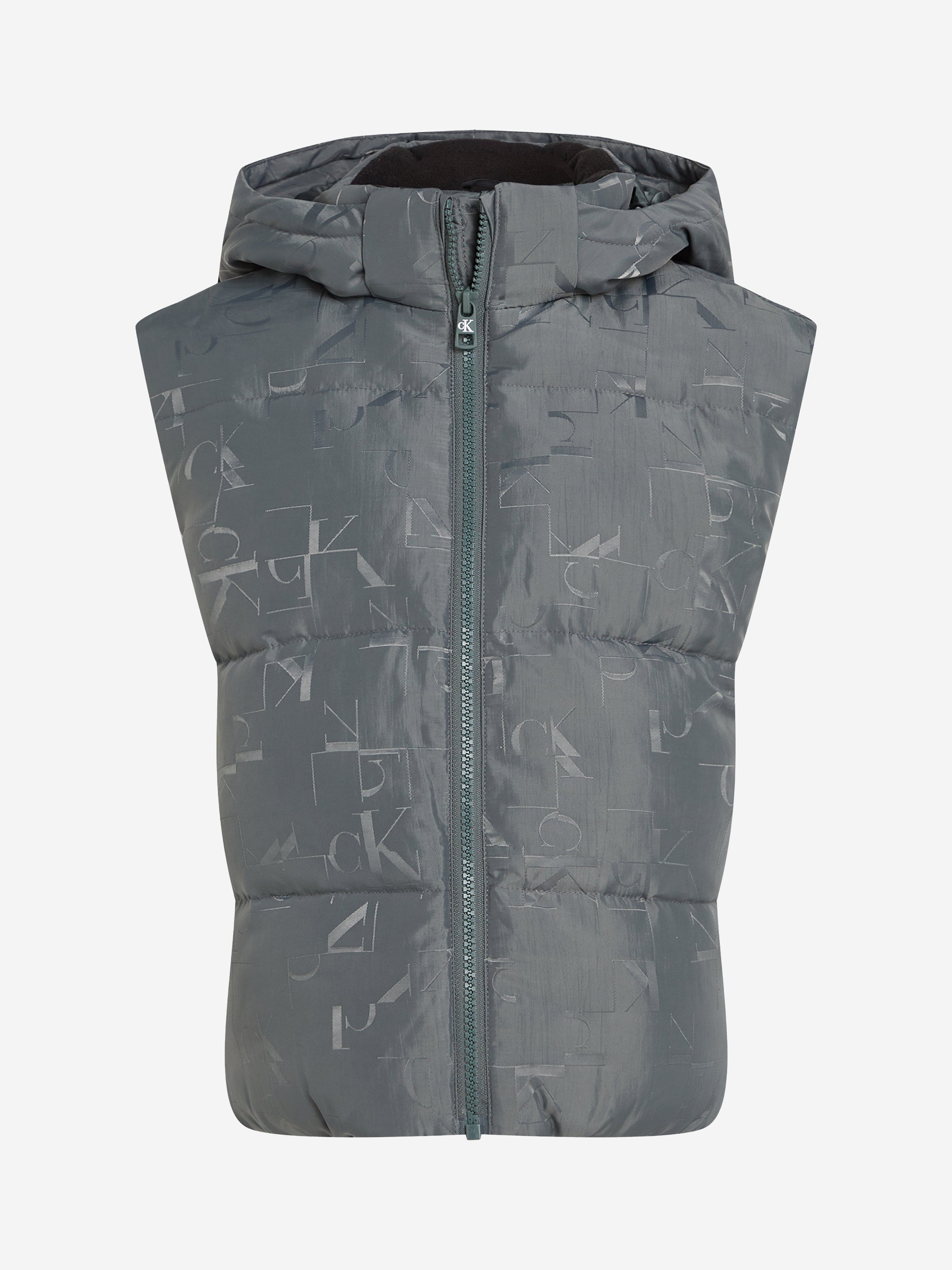 Calvin Klein Boys City Grid Jacquard Gilet in Grey Buy Cheap Deals