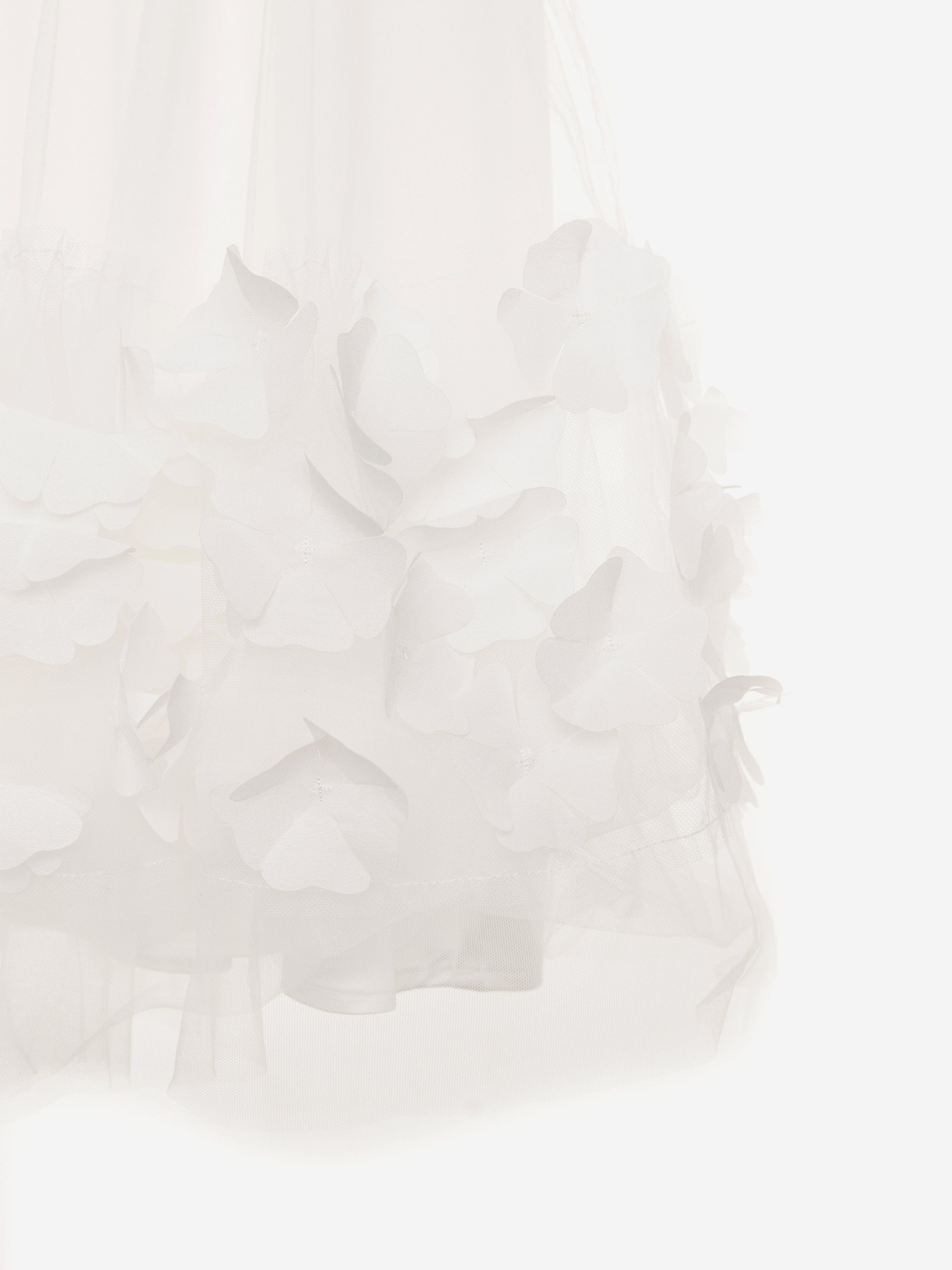 BCBG Girls Tulle 3D Flower Dress in White Clearance With Mastercard