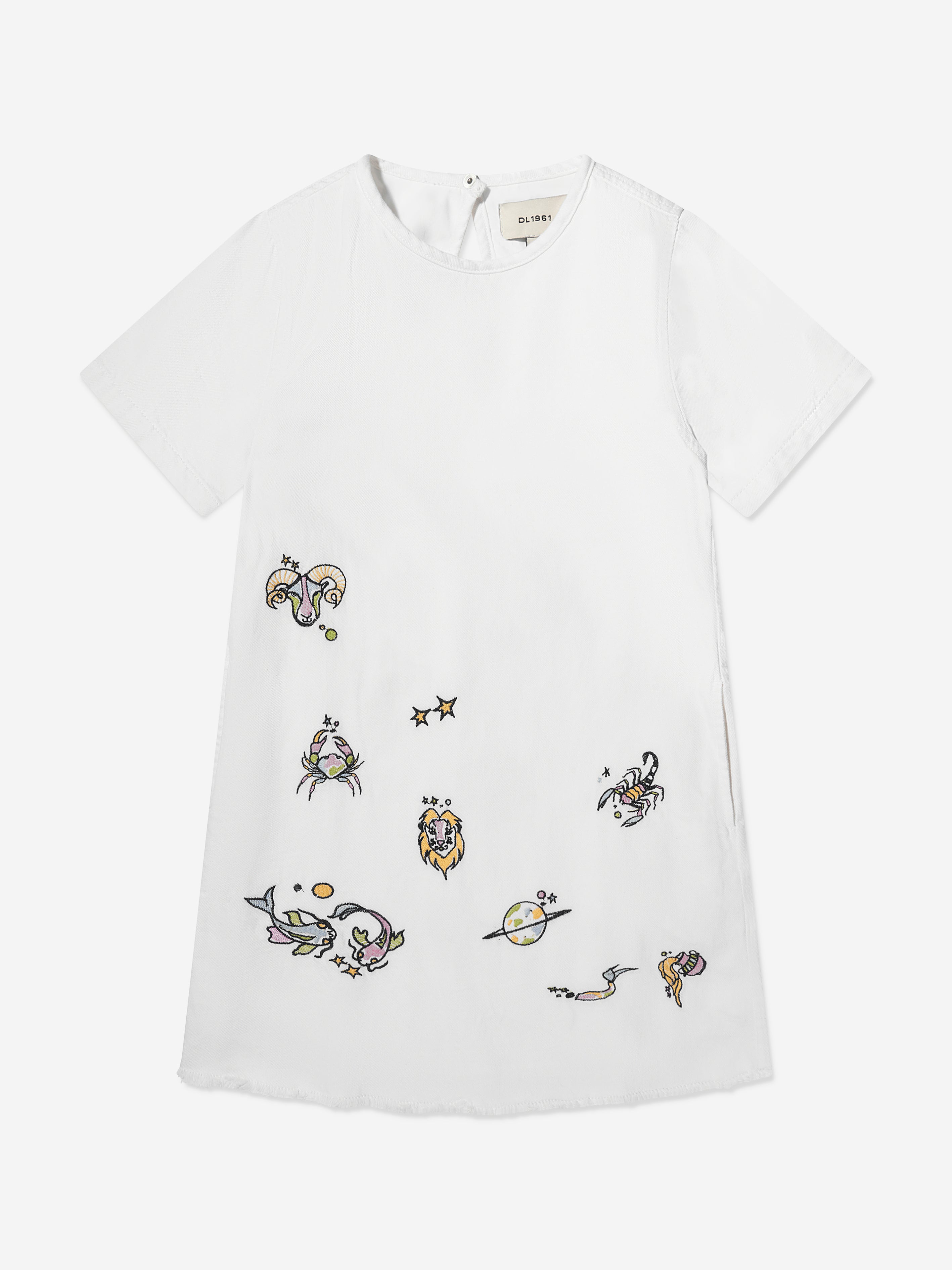 DL1961 Girls Kiki Star Signs T-Shirt Dress in White Cheap Sale How Much