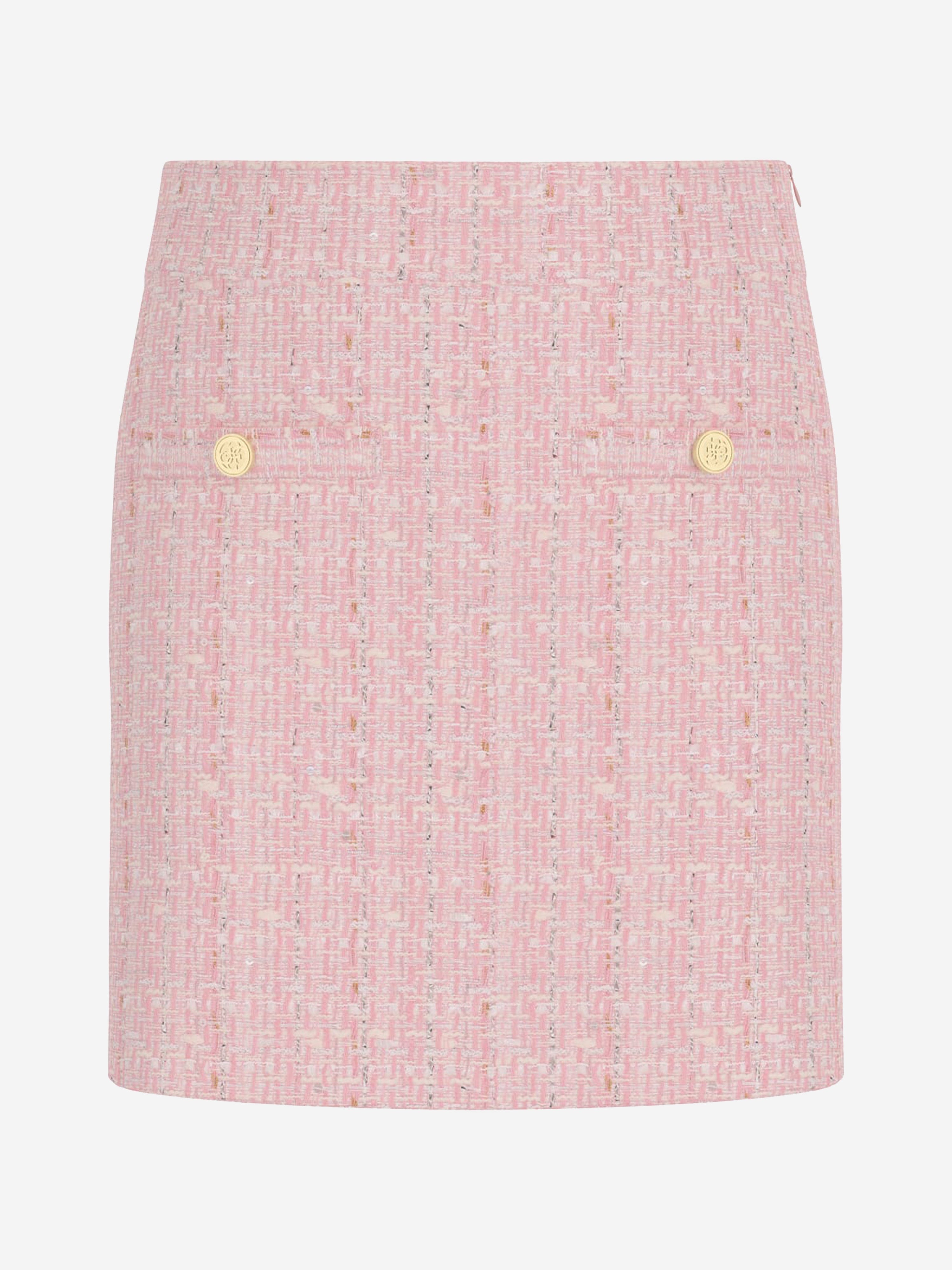 Girls Tweed Mini Skirt in Pink Free Shipping Tumblr