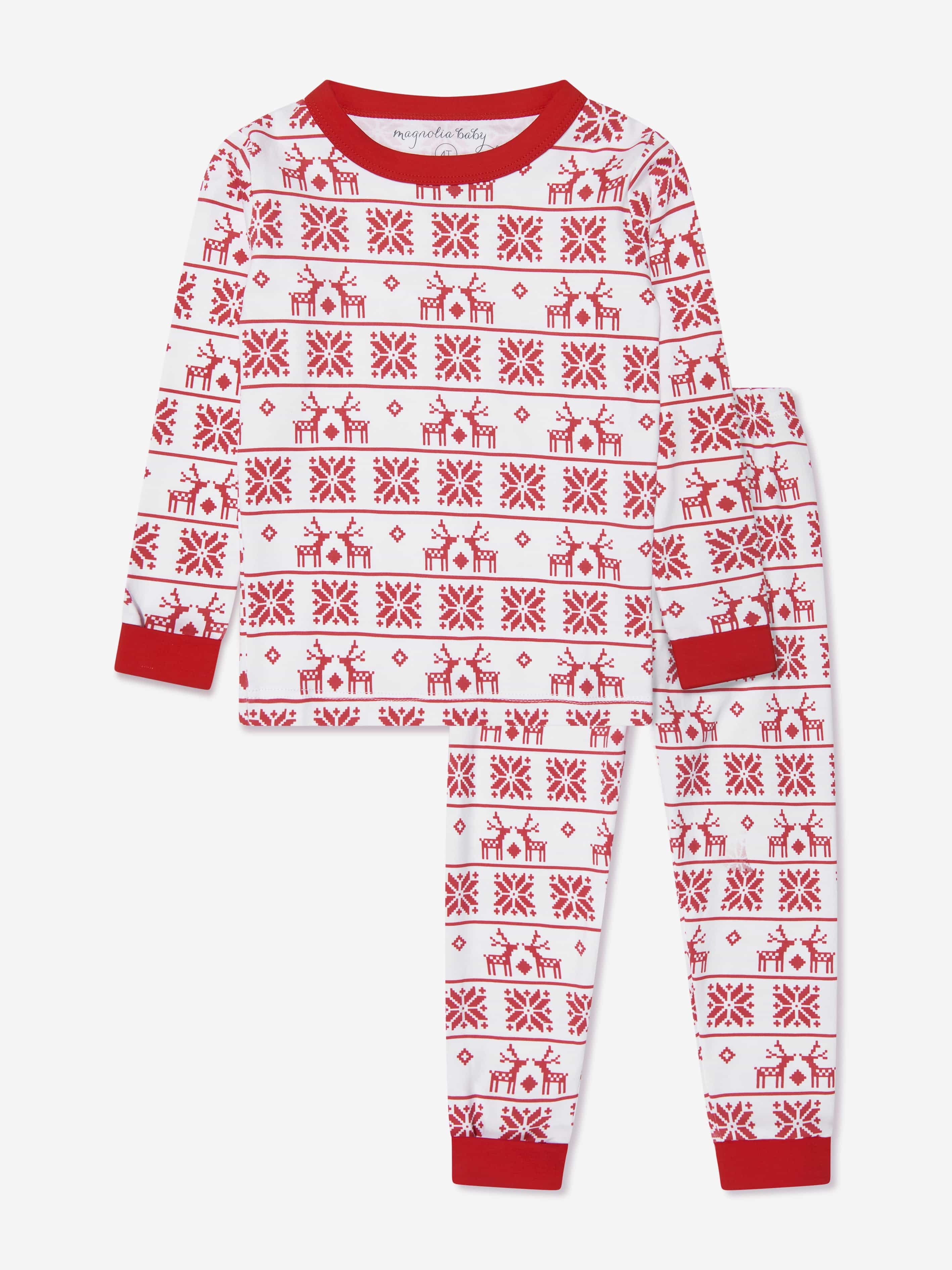 Magnolia Baby Kids Fair Isle Long Pyjamas in Red Shop Offer Cheap Pice