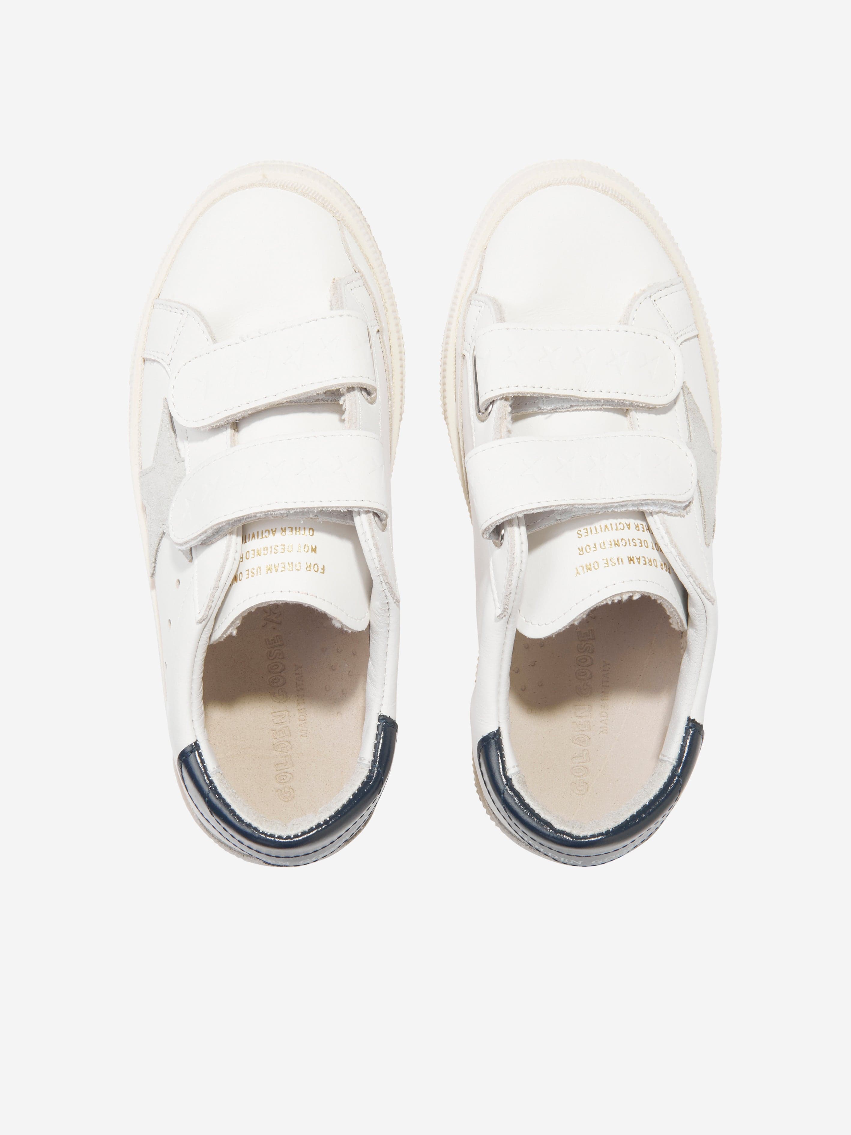 Golden Goose Kids Leather Star May School Trainers in White Clearance Online Fake