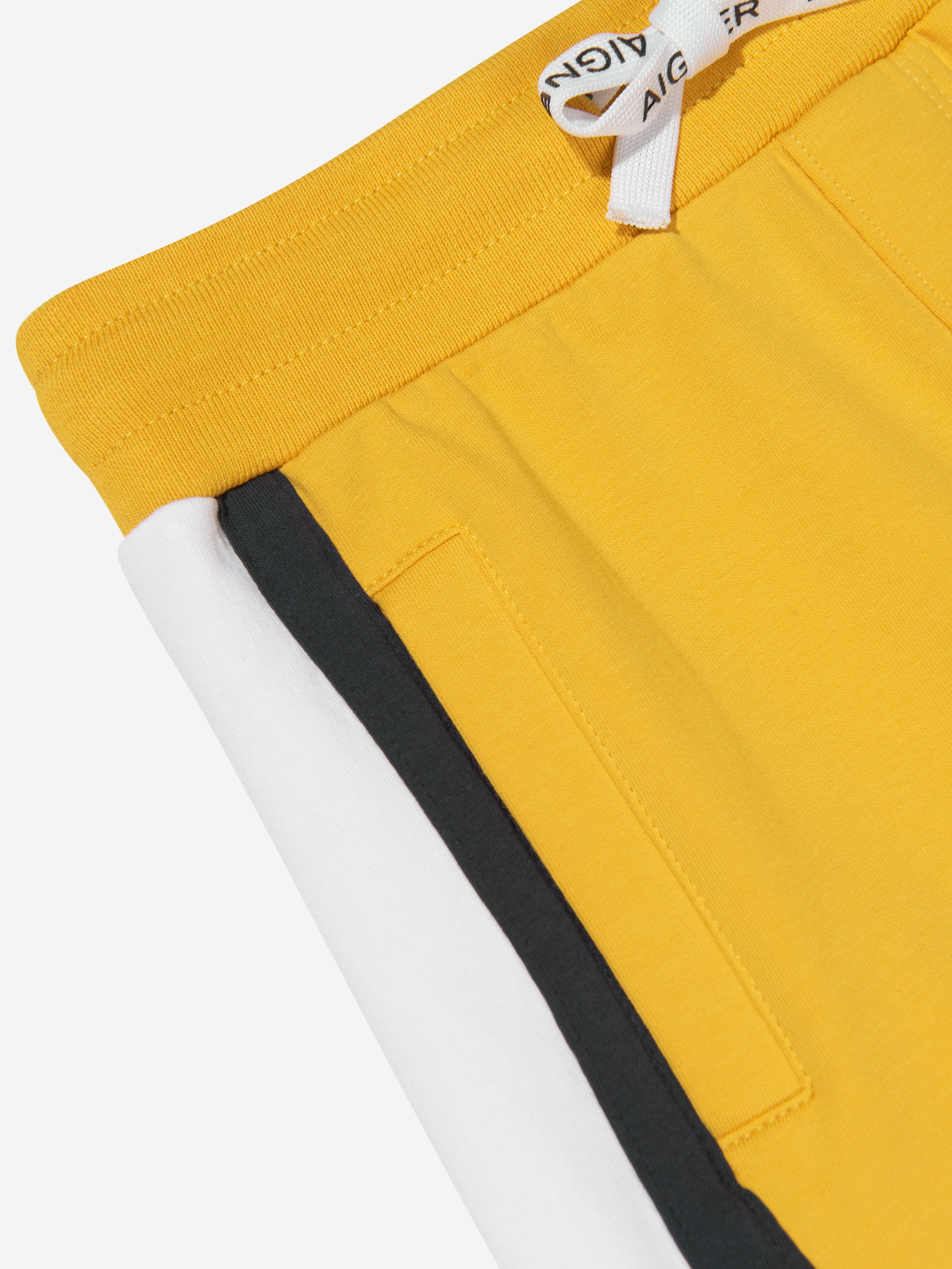Aigner Boys Logo Bermuda Shorts in Yellow Discount Classic