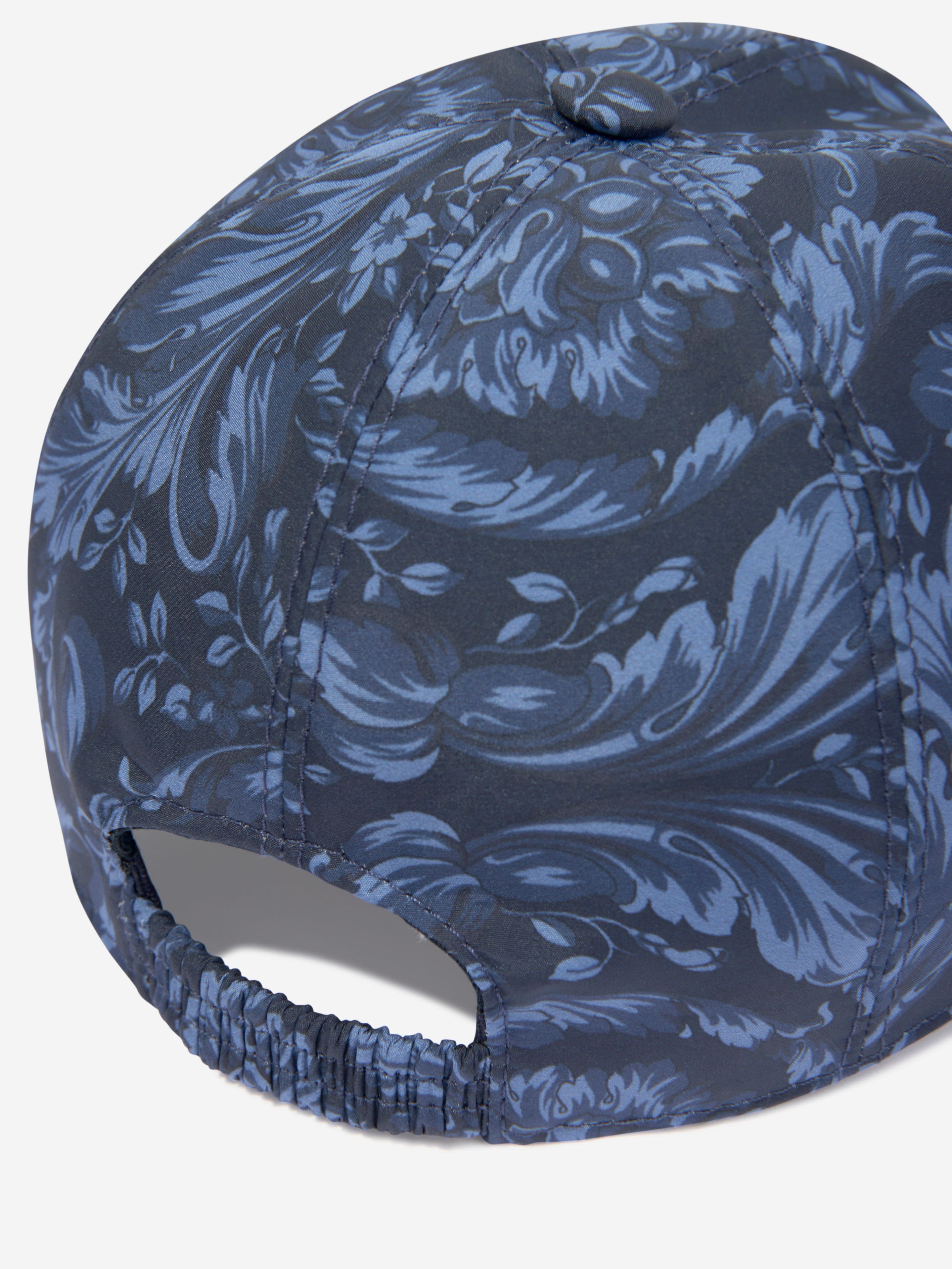 Versace Boys Baroque Print Cap in Navy Cheap Outlet Store