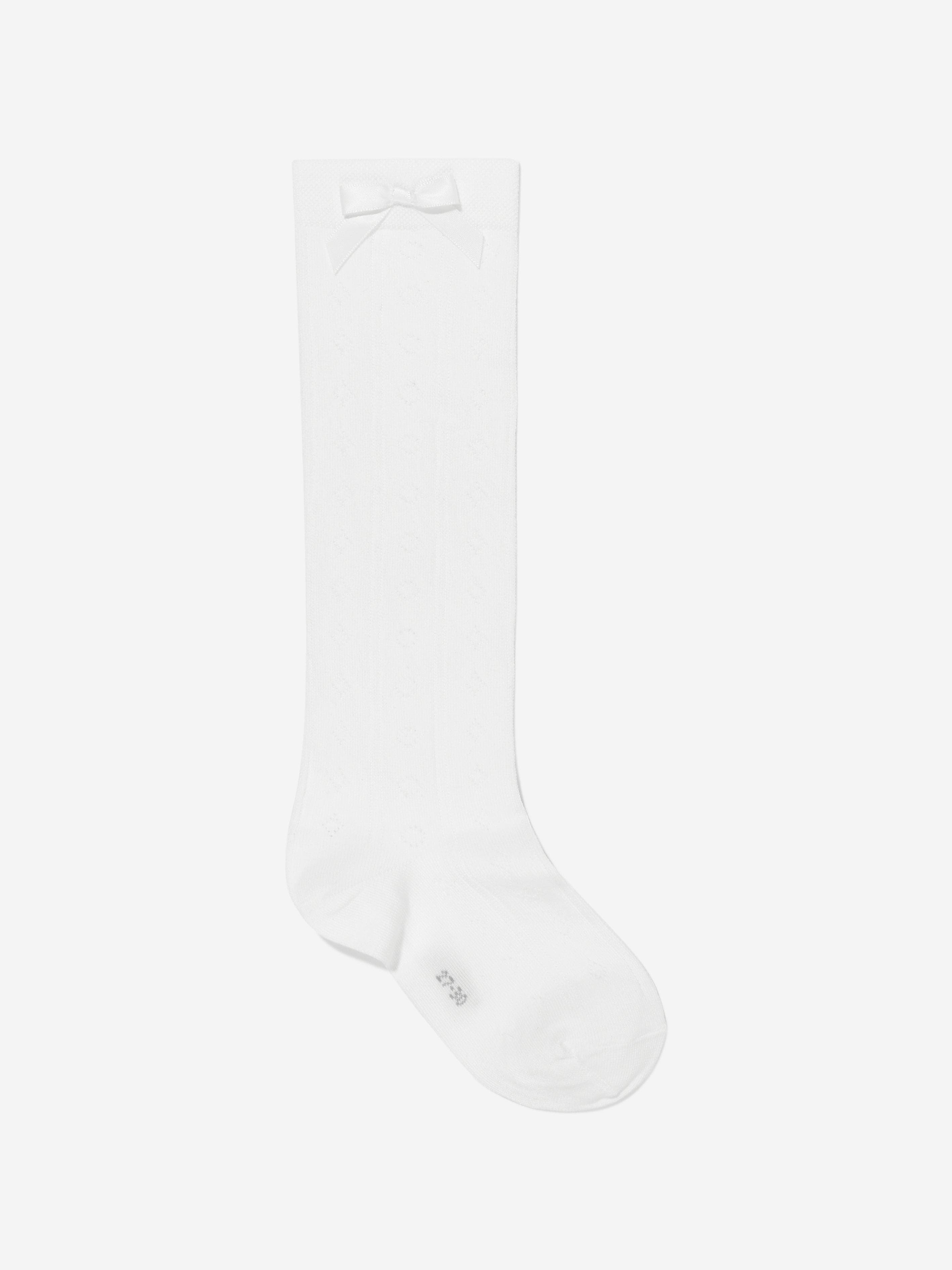 Falke Girls Ajour Knee-High Socks in White Outlet Reliable