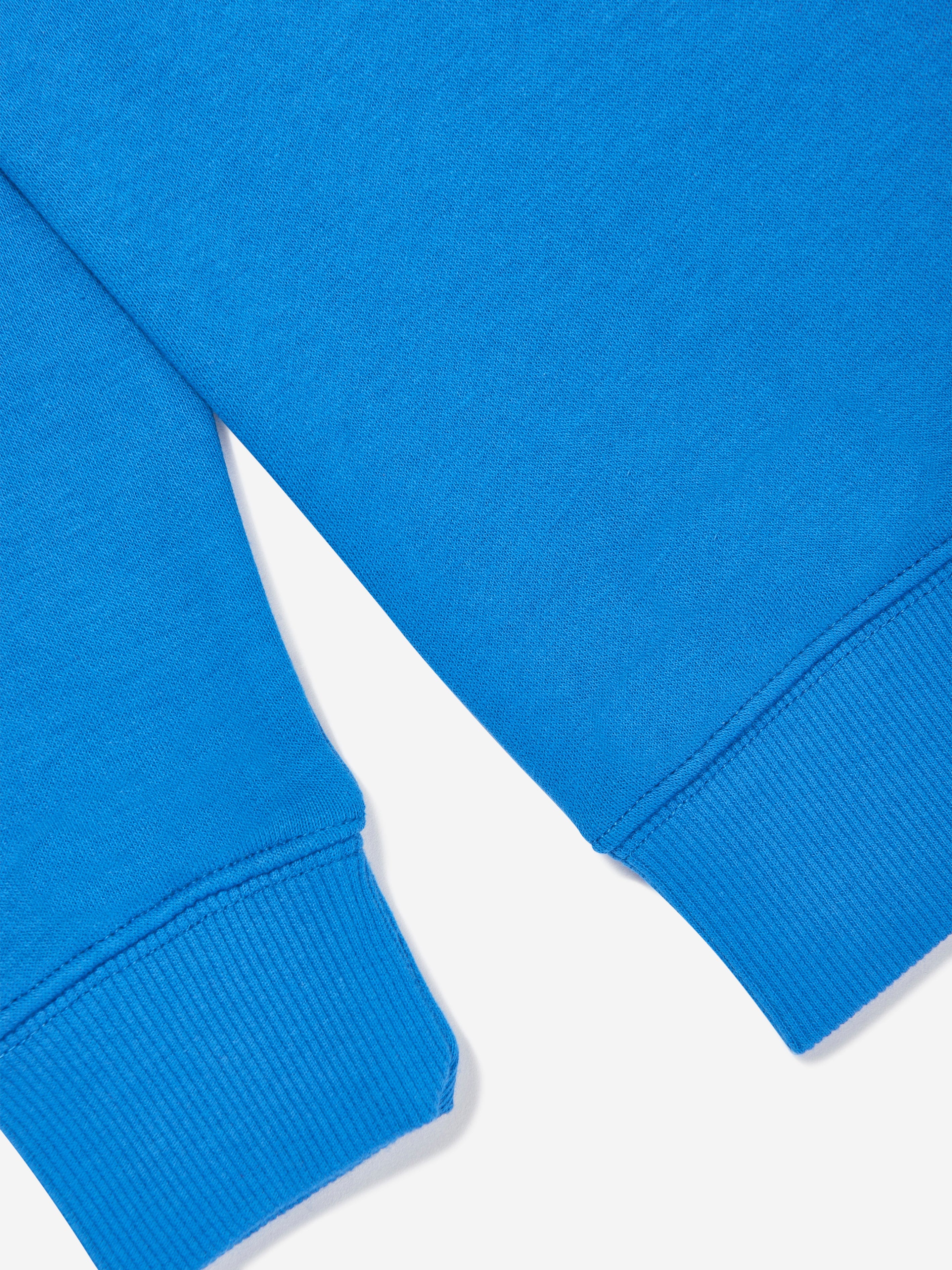 New Balance Boys Brush Back Stacked Logo Sweatshirt in Blue Browse Cheap Pice