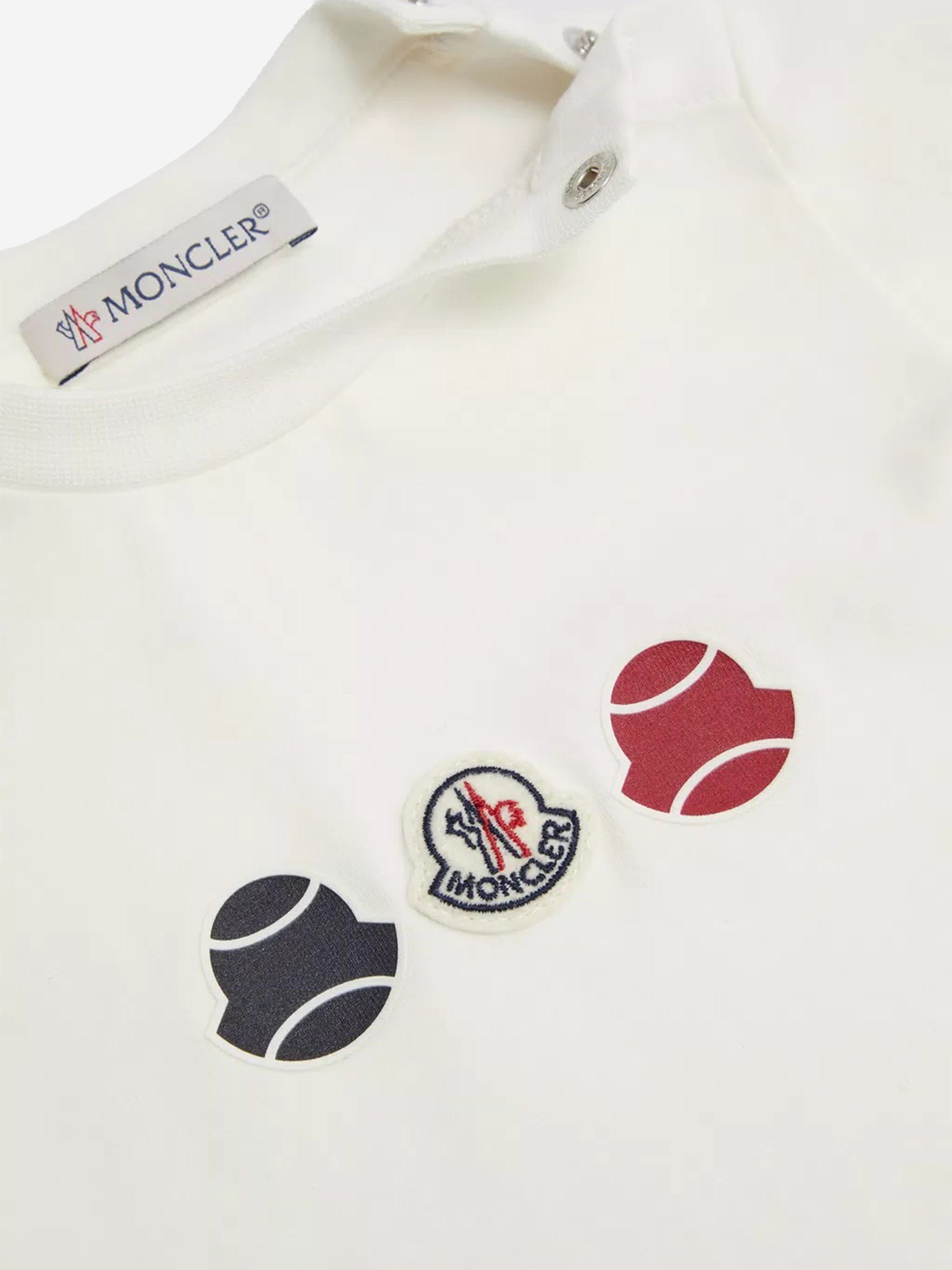 Moncler Enfant Baby Boys Logo T-Shirt in Ivory Finishline Online