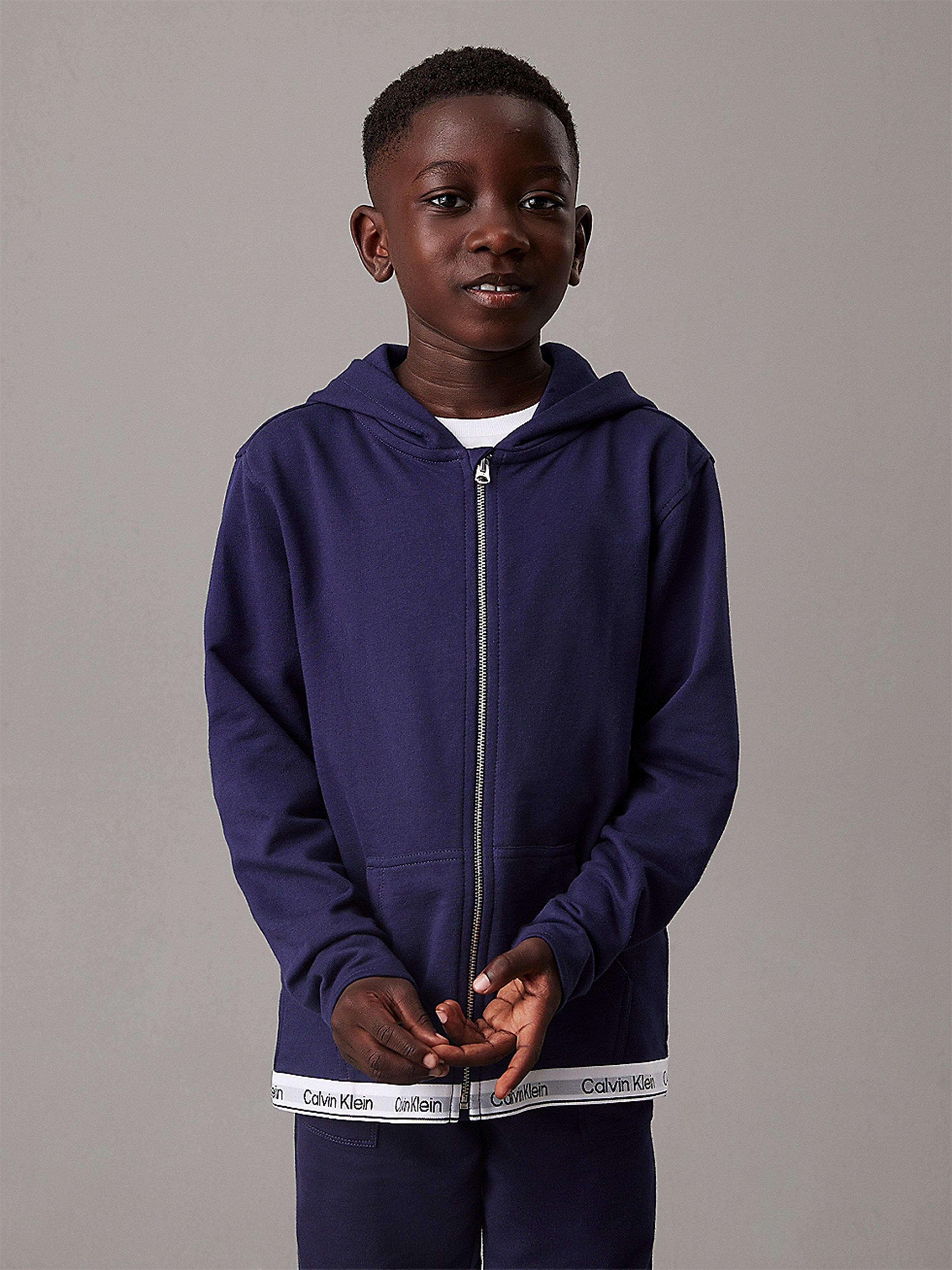 Calvin Klein Kids Logo Zip Up Top in Navy Quality Free Shipping For Sale