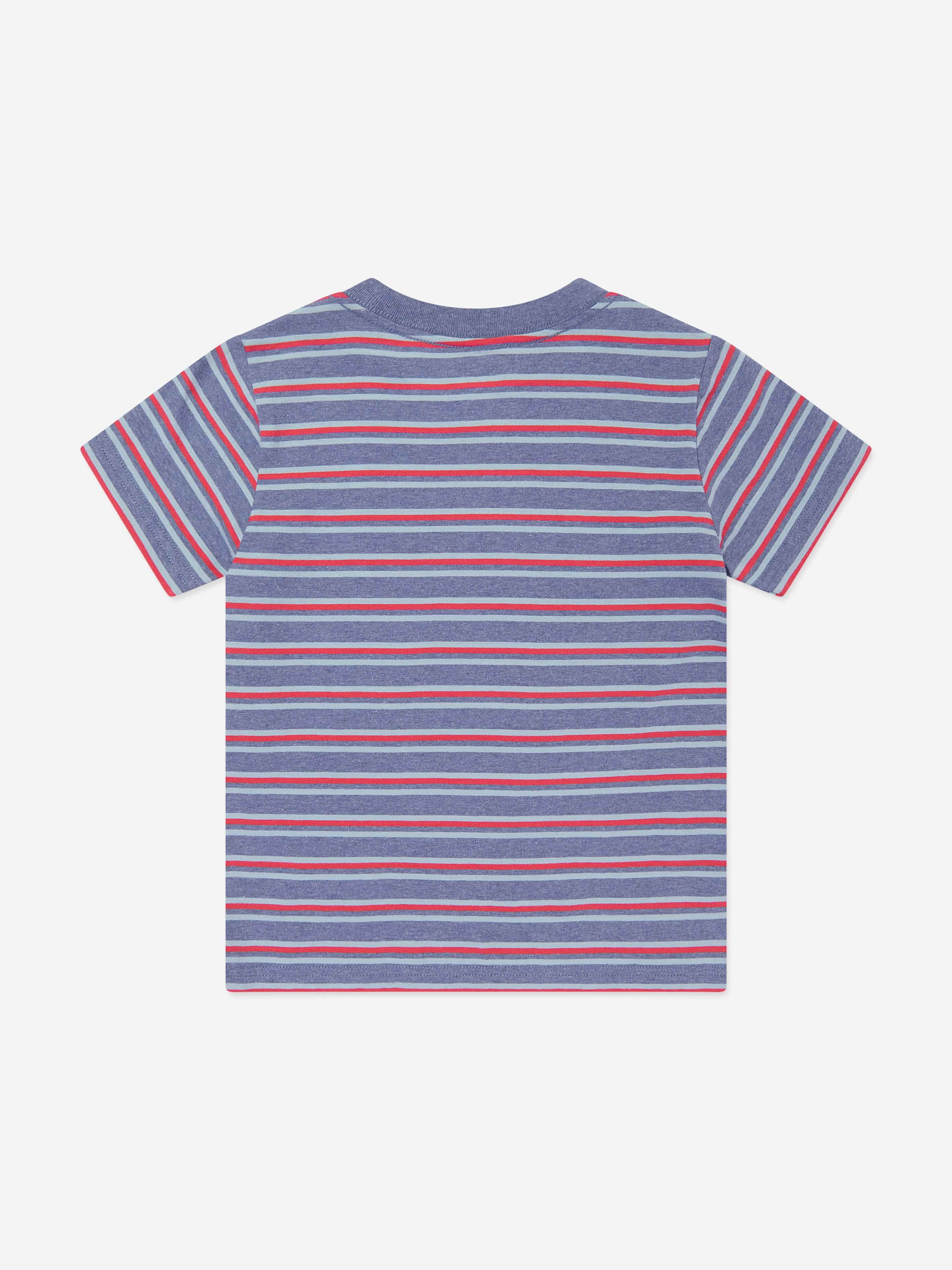 Ralph Lauren Boys Striped Logo T-Shirt in Blue Buy Cheap Best Sale