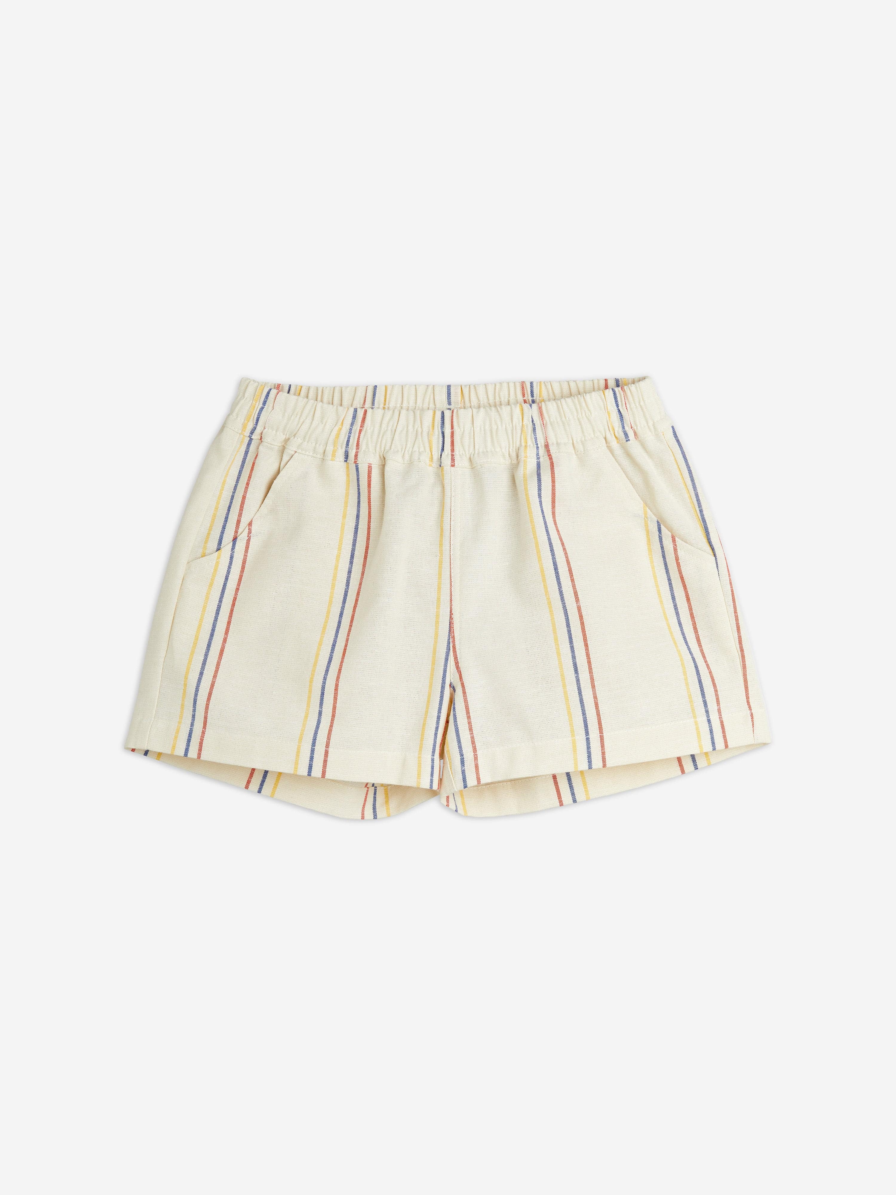 Mini Rodini Boys Striped Woven Shorts in Ivory Latest Collections