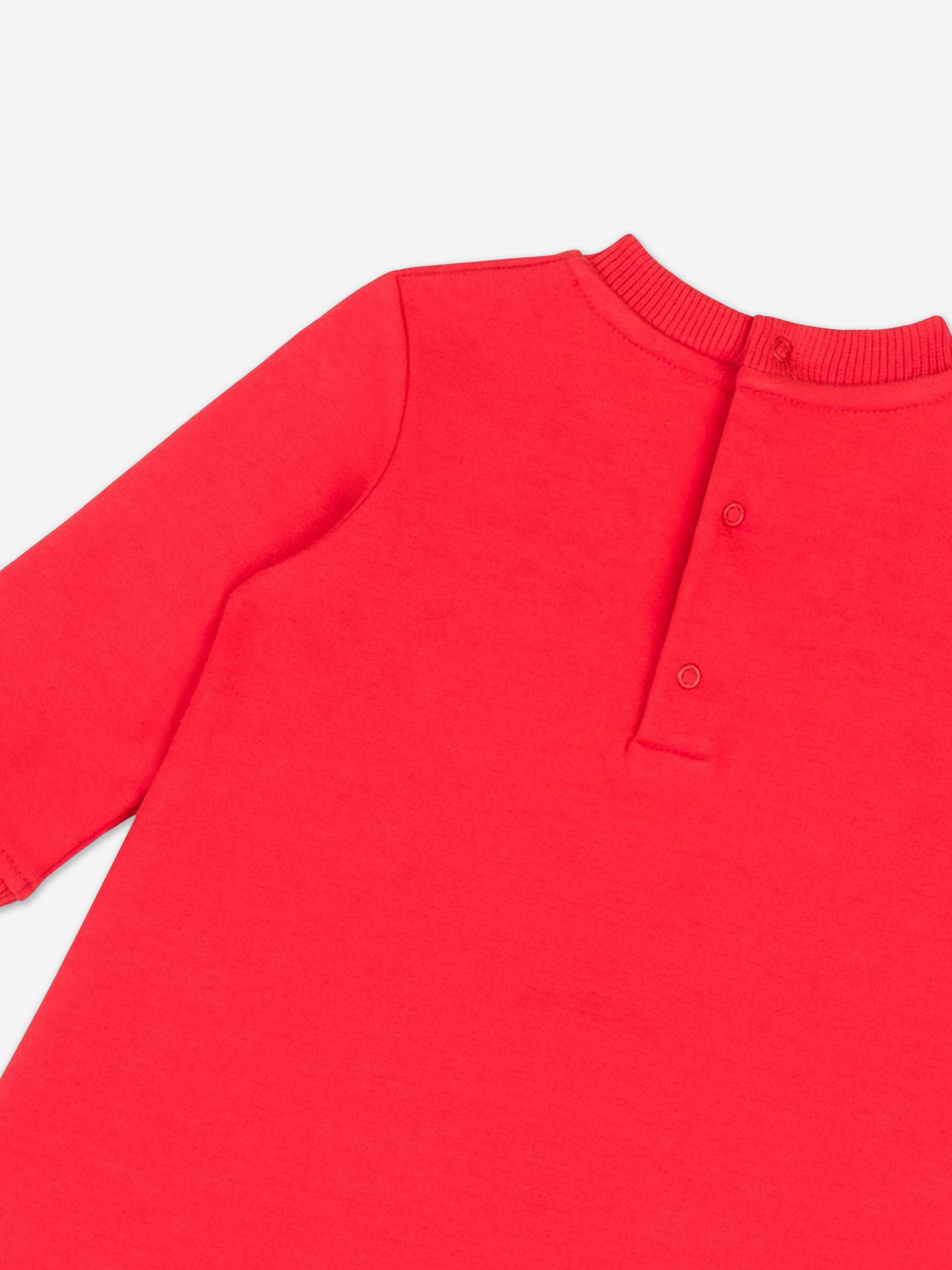 Moschino Baby Girls Bear Sweater Dress in Red Outlet Clearance