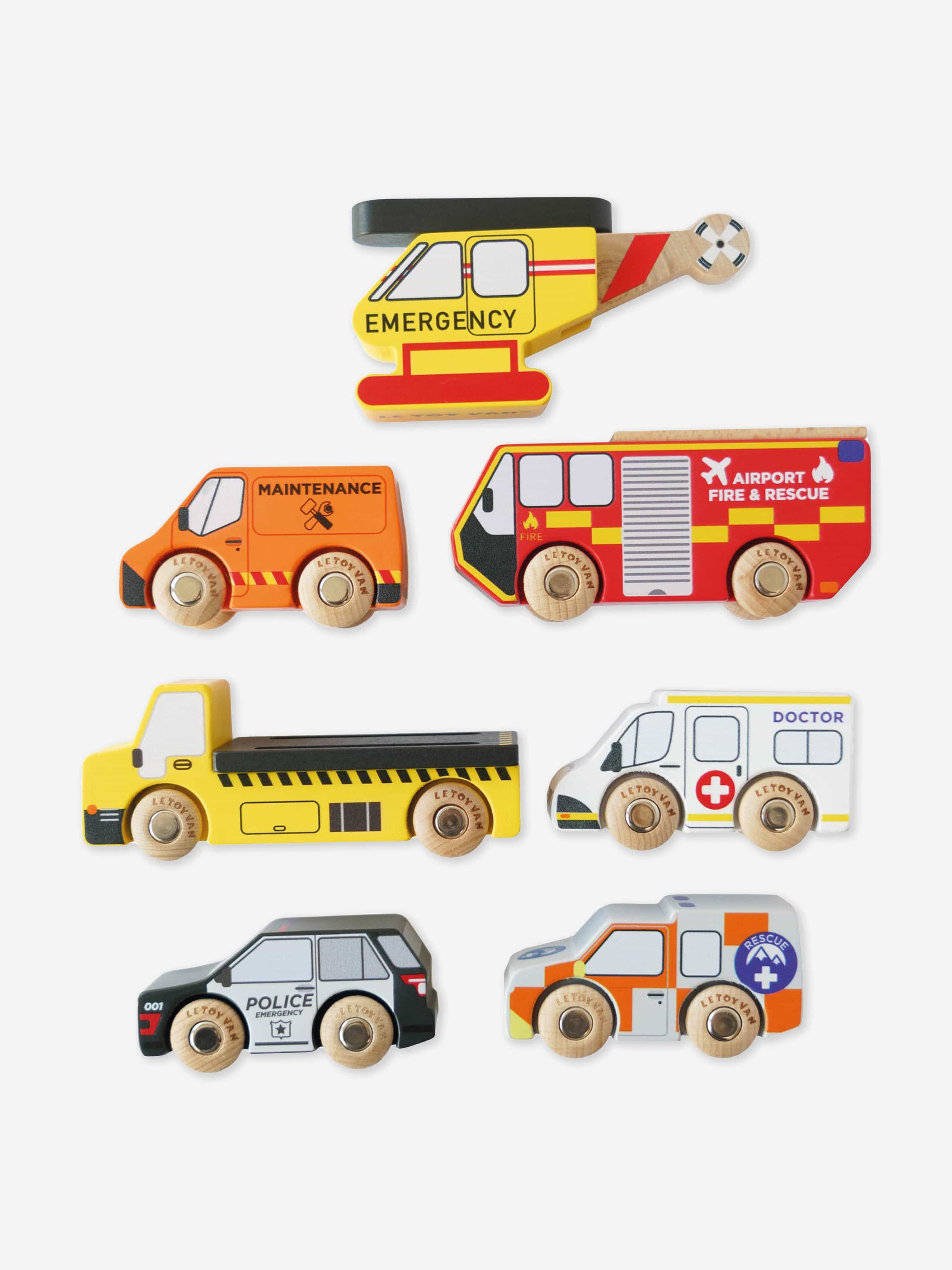 Emergency Helicopter & Rescue Cars-7 Piece (W:12.3 x D:4 x H:5 cm) Discount Cheap