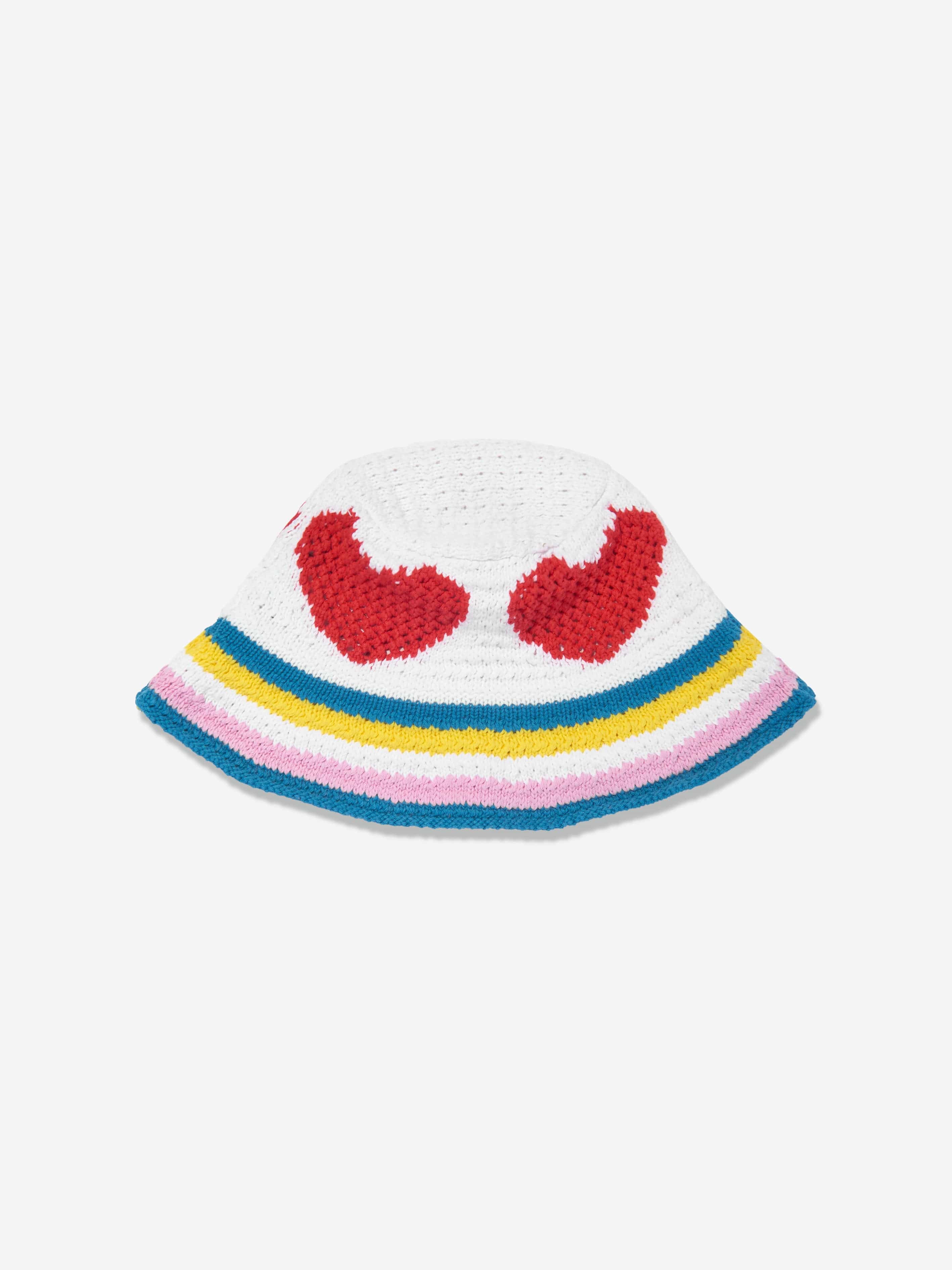 Stella McCartney Girls Crochet Heart Sun Hat in Ivory Cheap Sale Brand New Unisex