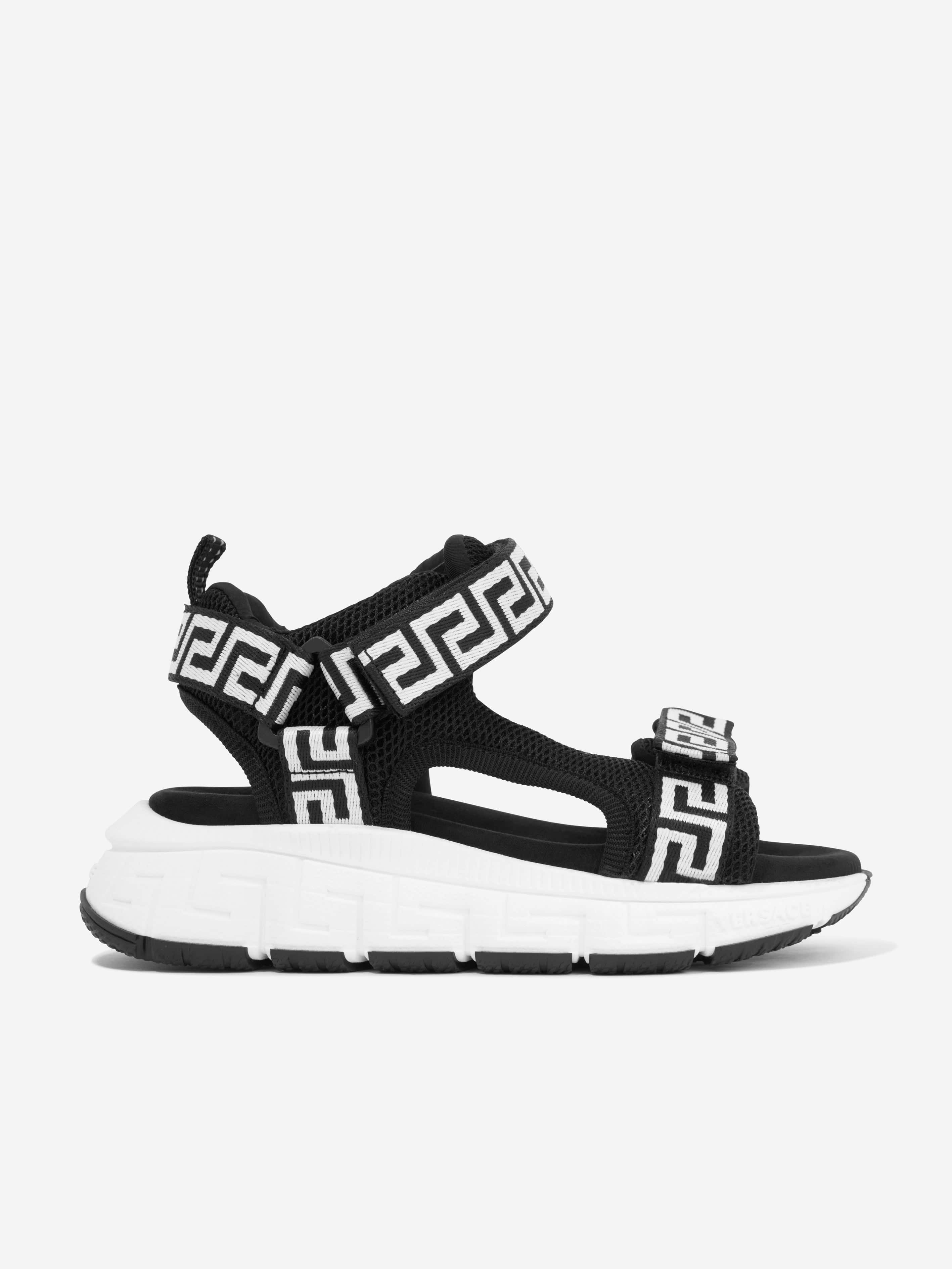 Versace Kids Greca Strap Sandals in Black Buy Cheap 2025