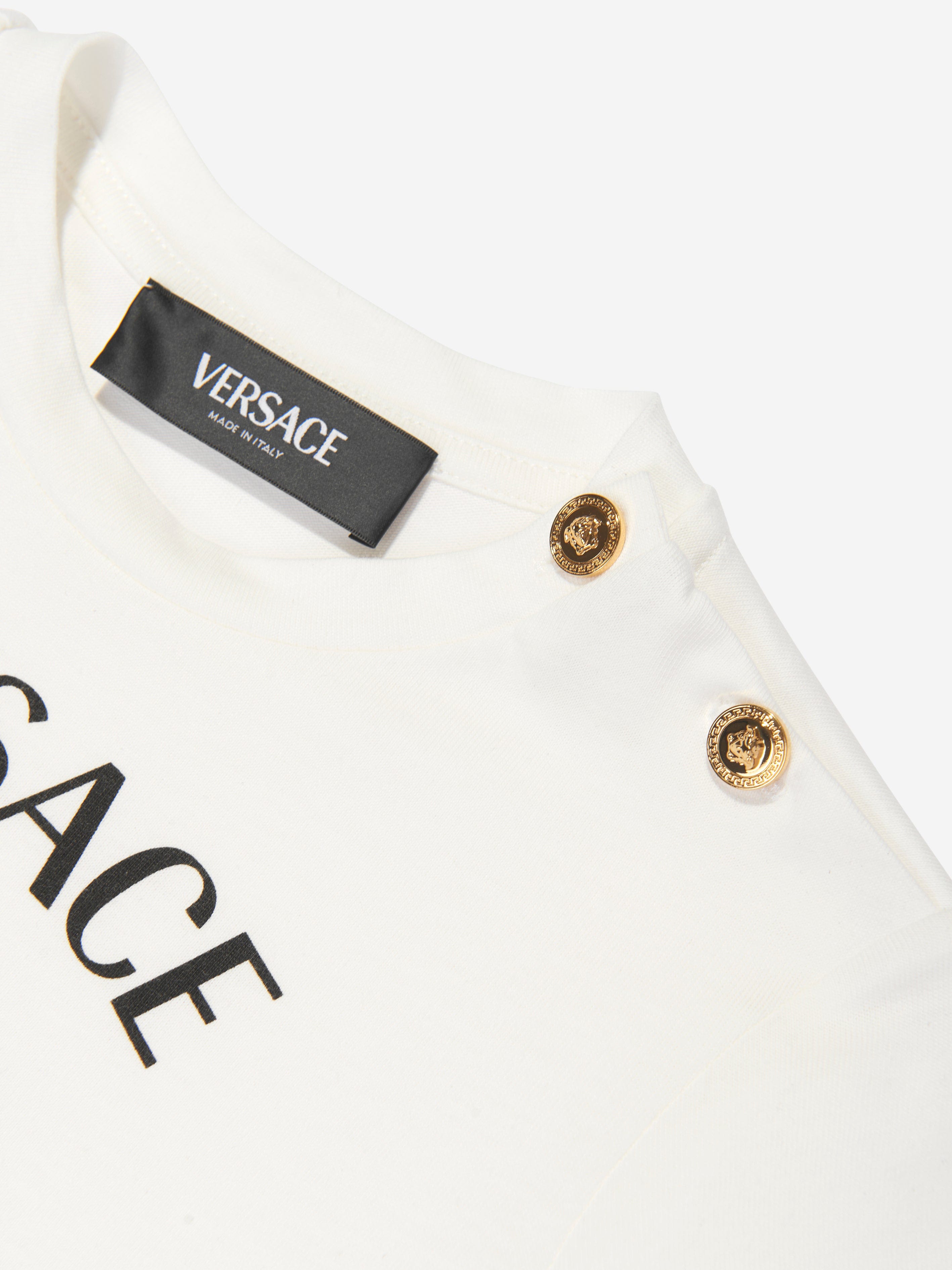 Versace Girls Medusa T-Shirt Dress in White Buy Cheap Big Discount