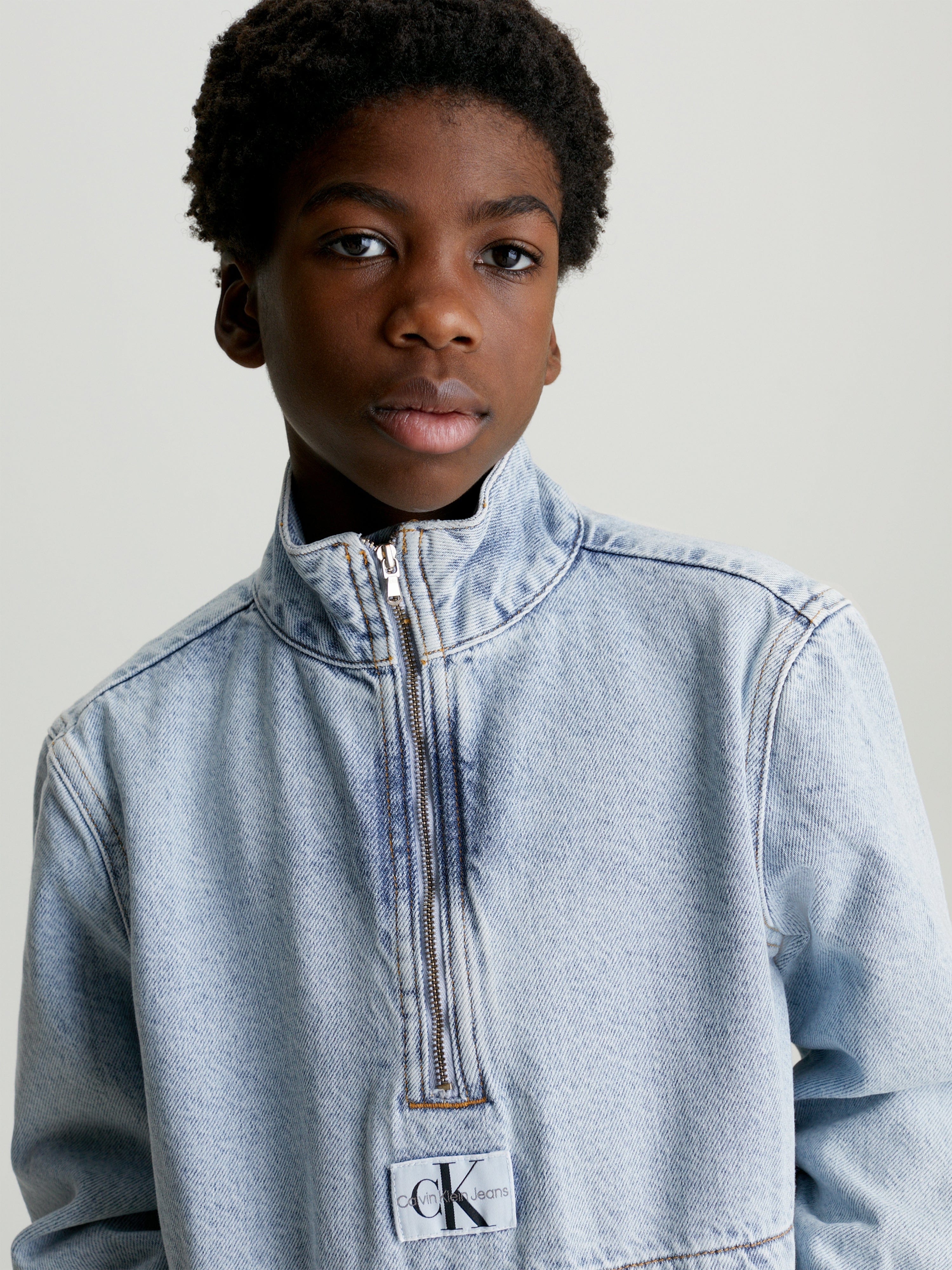 Calvin Klein Boys Denim Anorak in Blue Cheap Genuine