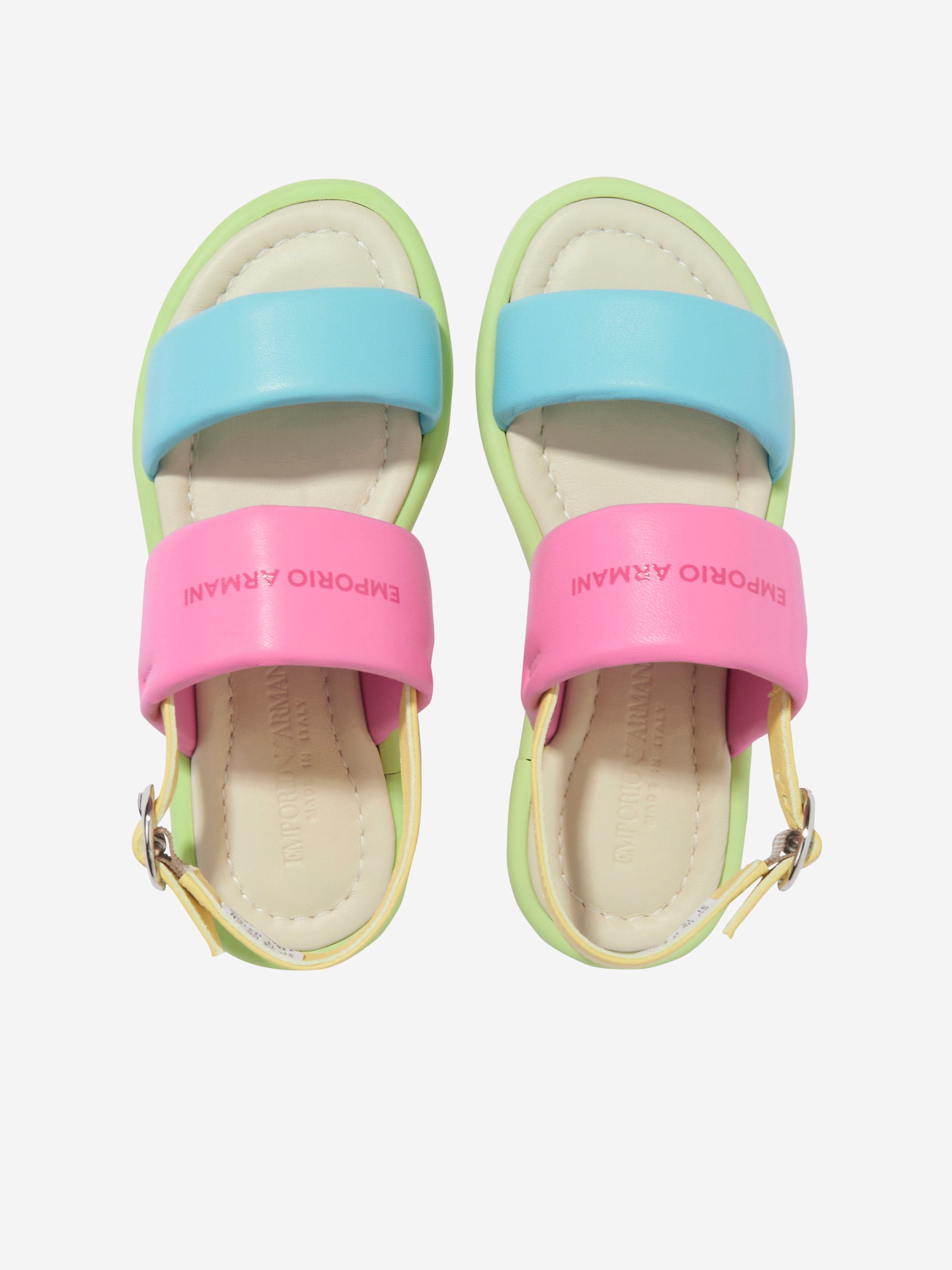 Emporio Armani Girls Leather Sandals in Multicolour Reliable