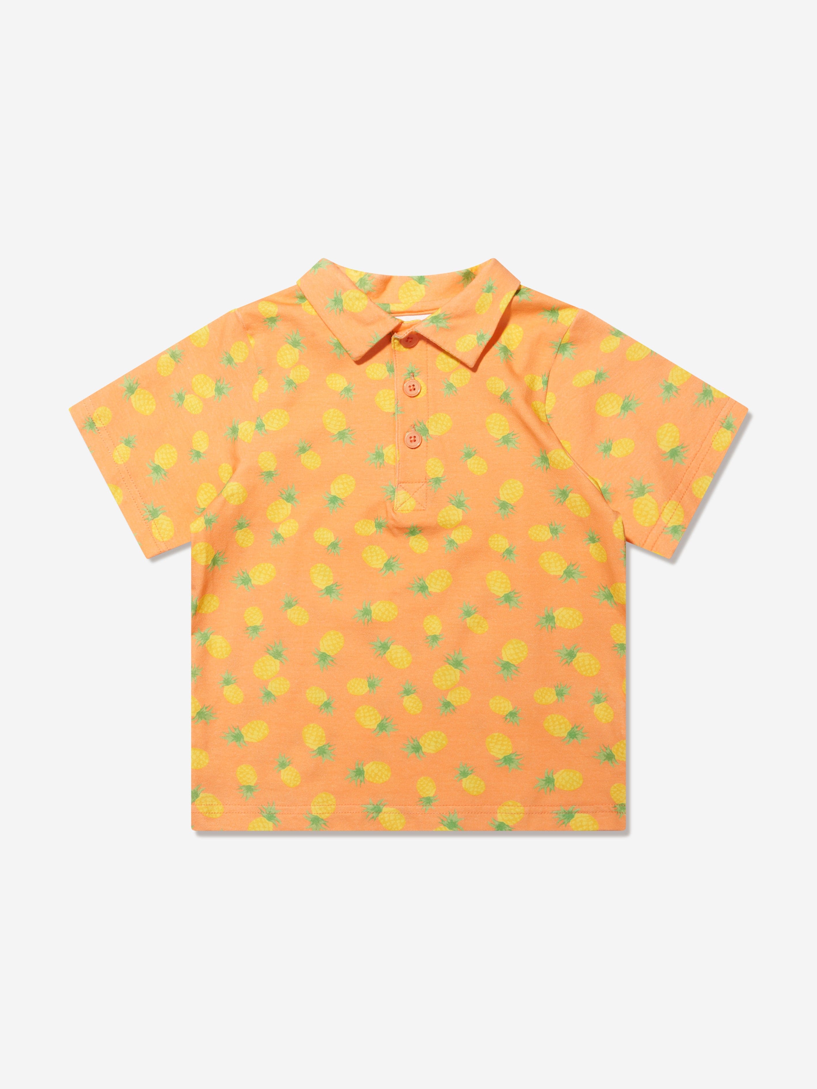 Rachel Riley Boys Pineapple Polo Shirt in Orange Eastbay Online