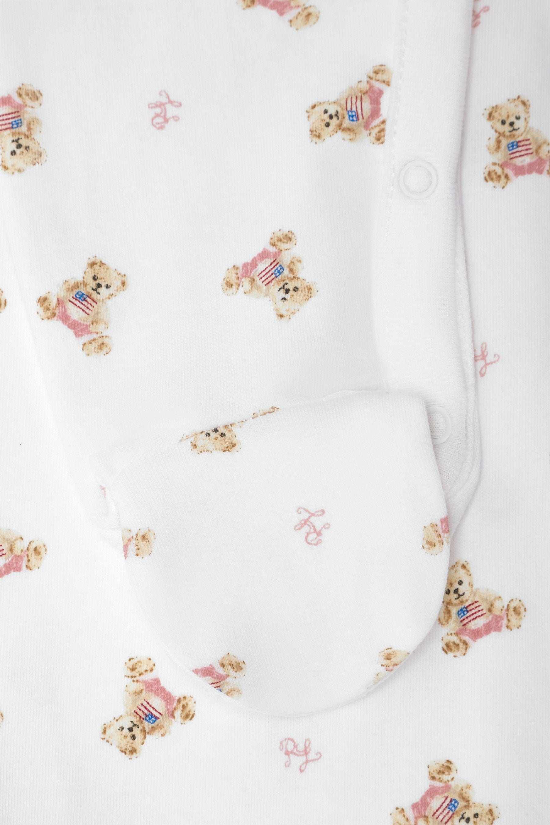 Ralph Lauren Baby Girls Bear Babygrow in White Outlet Amazing Pice
