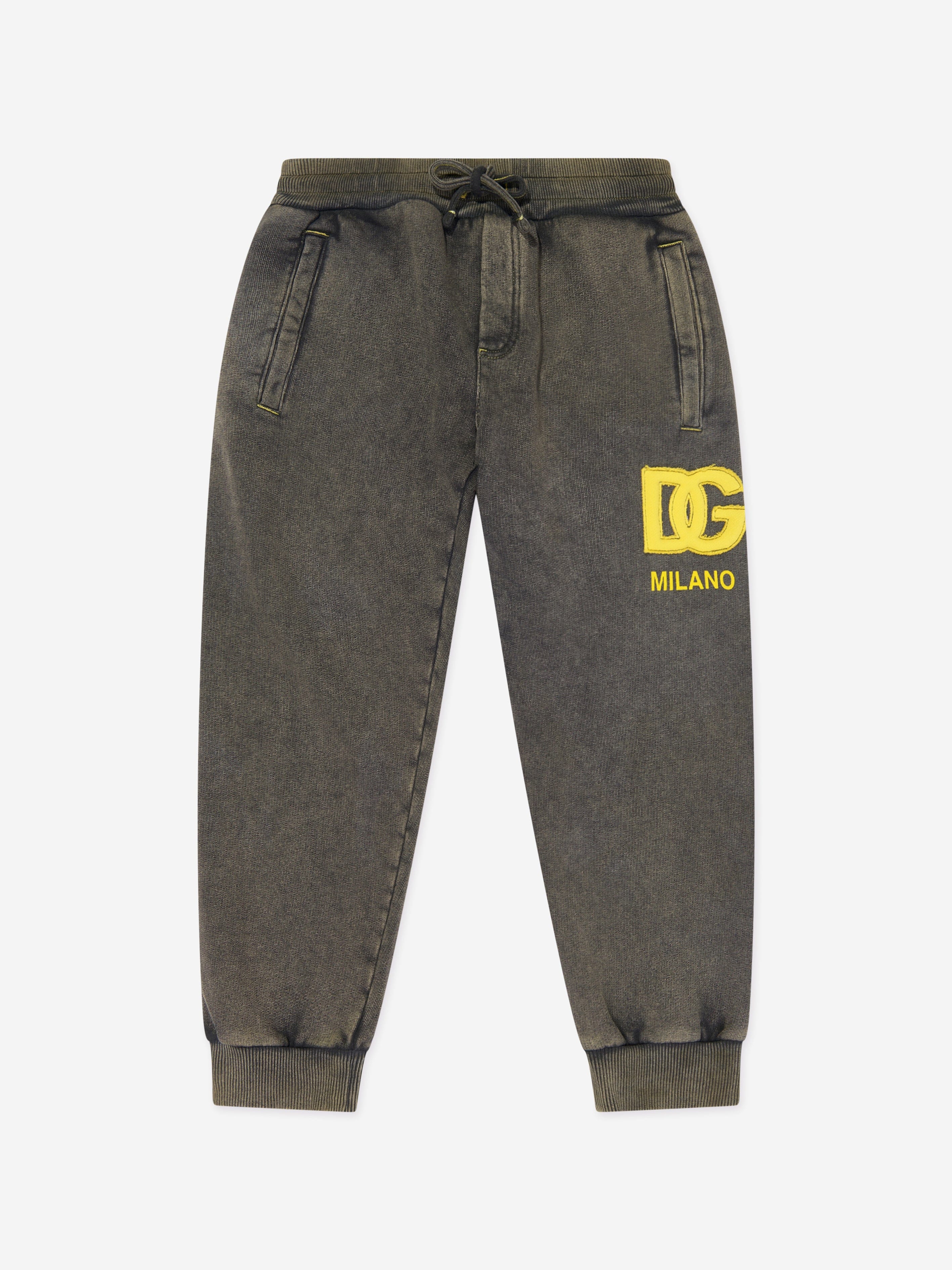 Dolce & Gabbana Boys Logo Joggers in Black Sale Supply