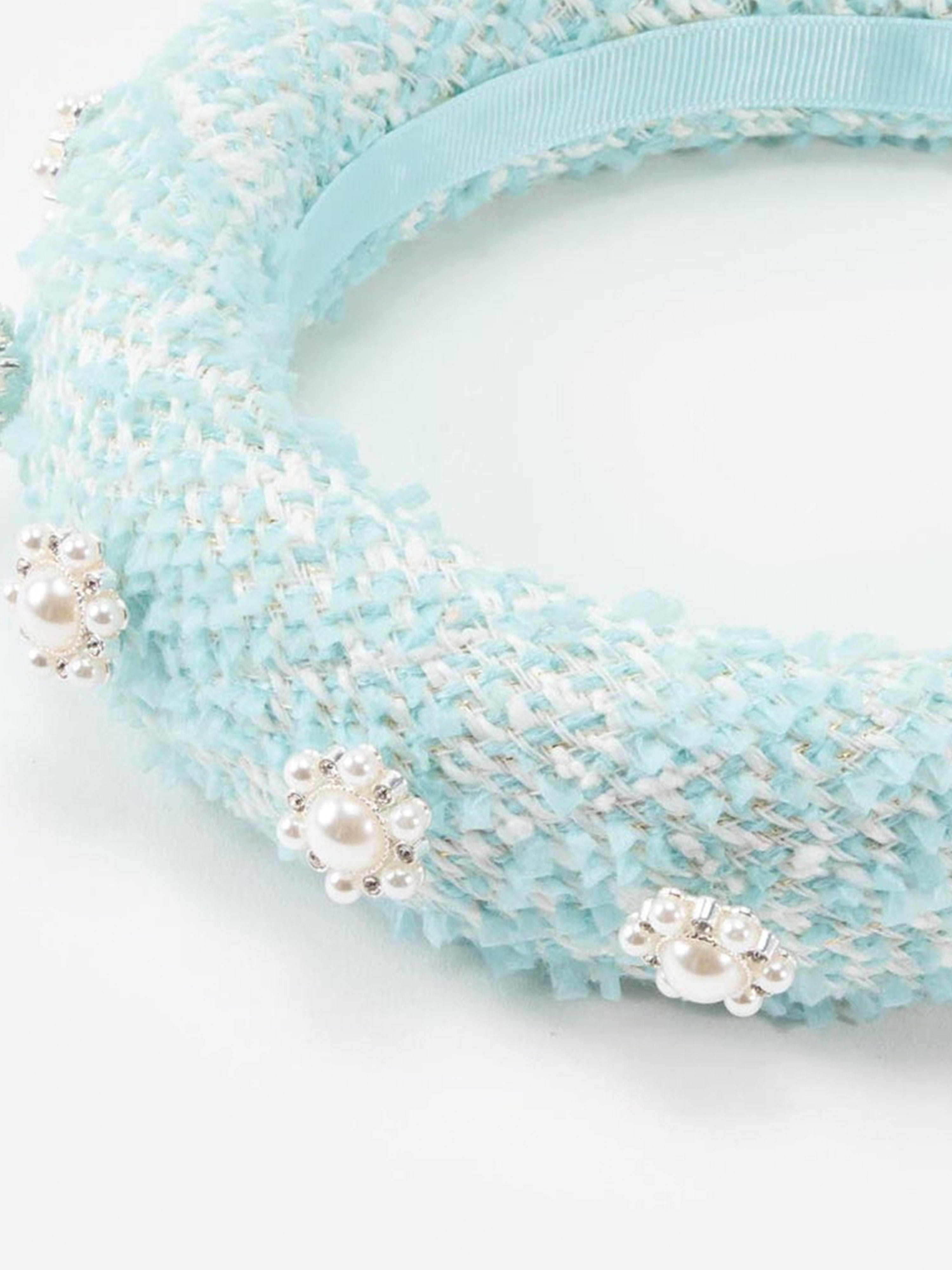 Girls Boucle 3D Flower Headband in Green Outlet Geniue Stockist