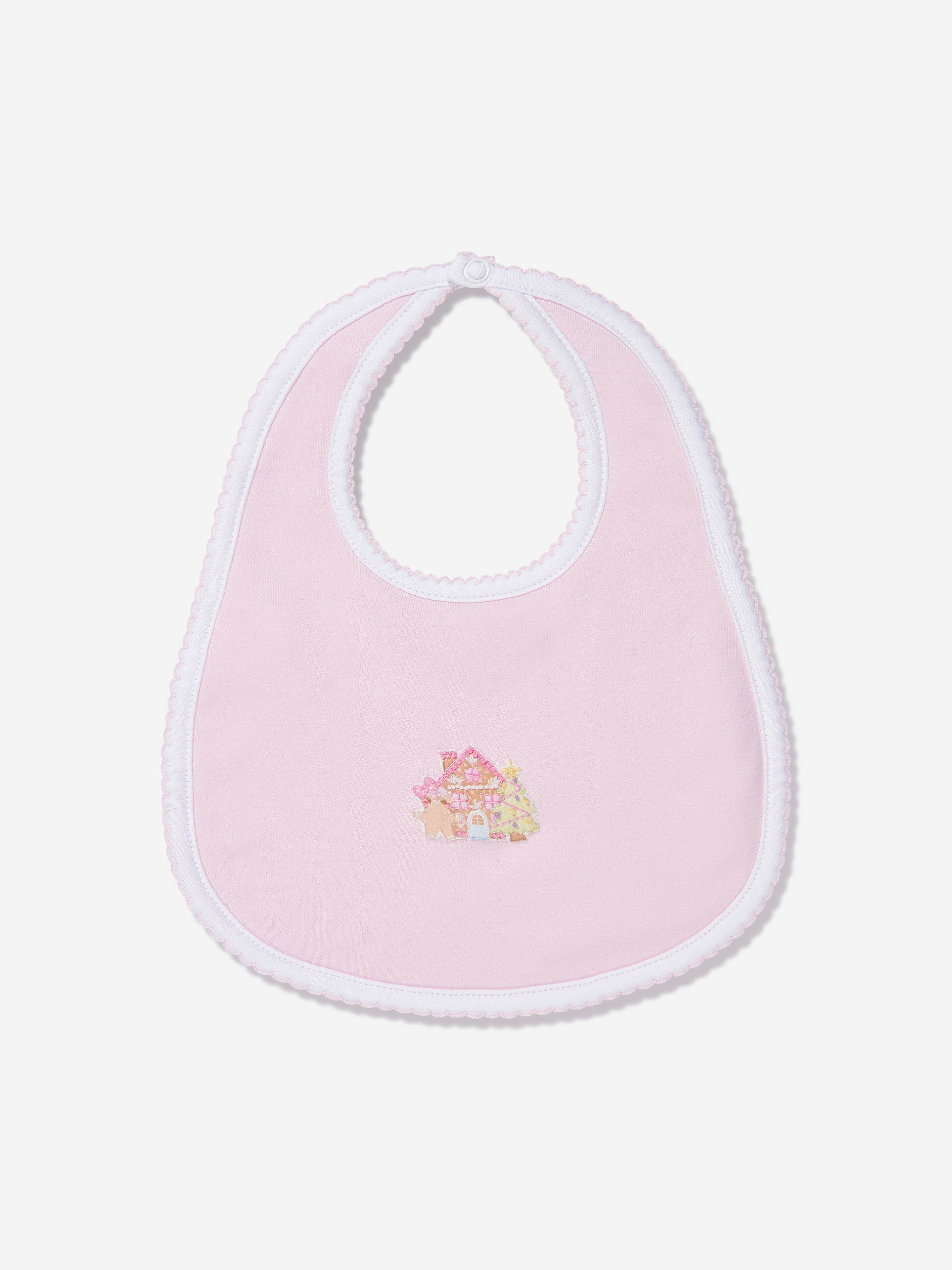 Magnolia Baby Baby Girls Sweet Gingerbread Embroidered Bib in Pink Low Pice Fee Shipping Sale Online